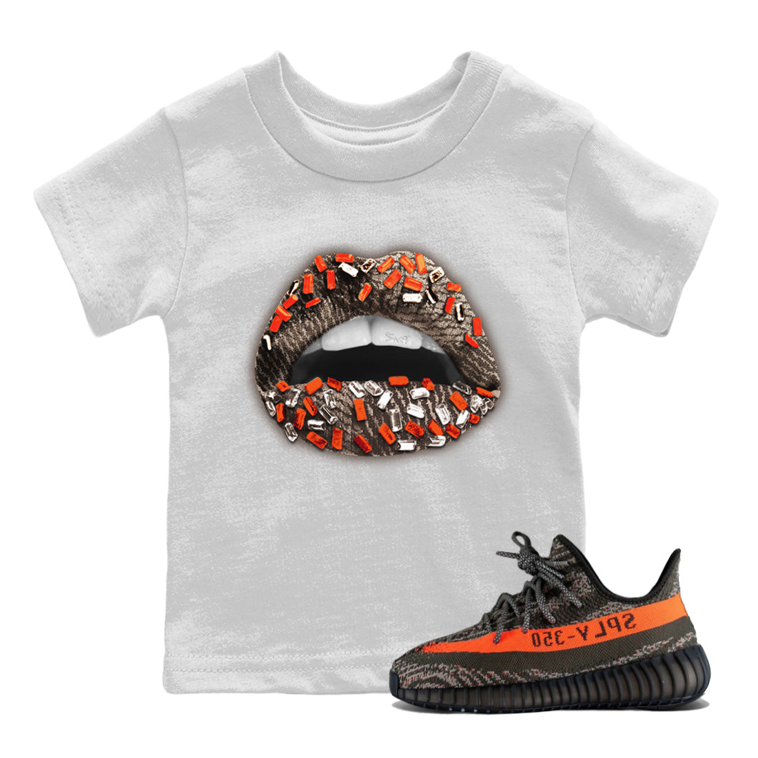 Yeezy 350 Carbon Beluga Shirt To Match Jordans Lips Jewel Sneaker Tees Yeezy 350 Carbon Beluga Drip Gear Zone Sneaker Matching Clothing Kids Shirts