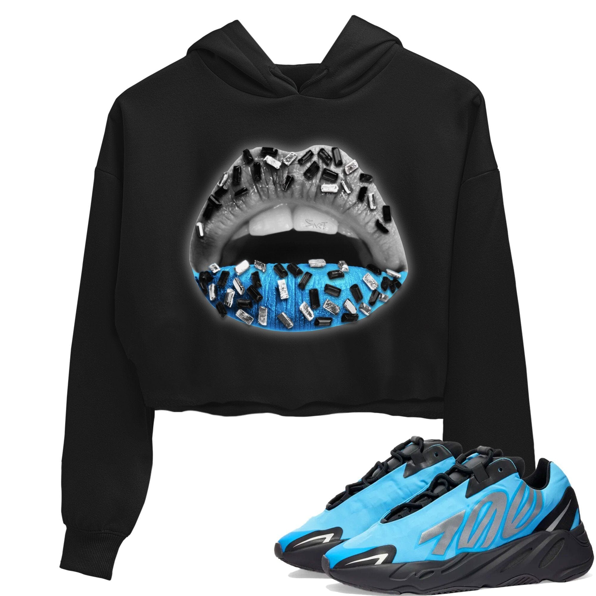 Yeezy 700 Bright Cyan Shirt To Match Jordans Lips Jewel Sneaker Tees Yeezy 700 Bright Cyan Drip Gear Zone Sneaker Matching Clothing Women's Shirts