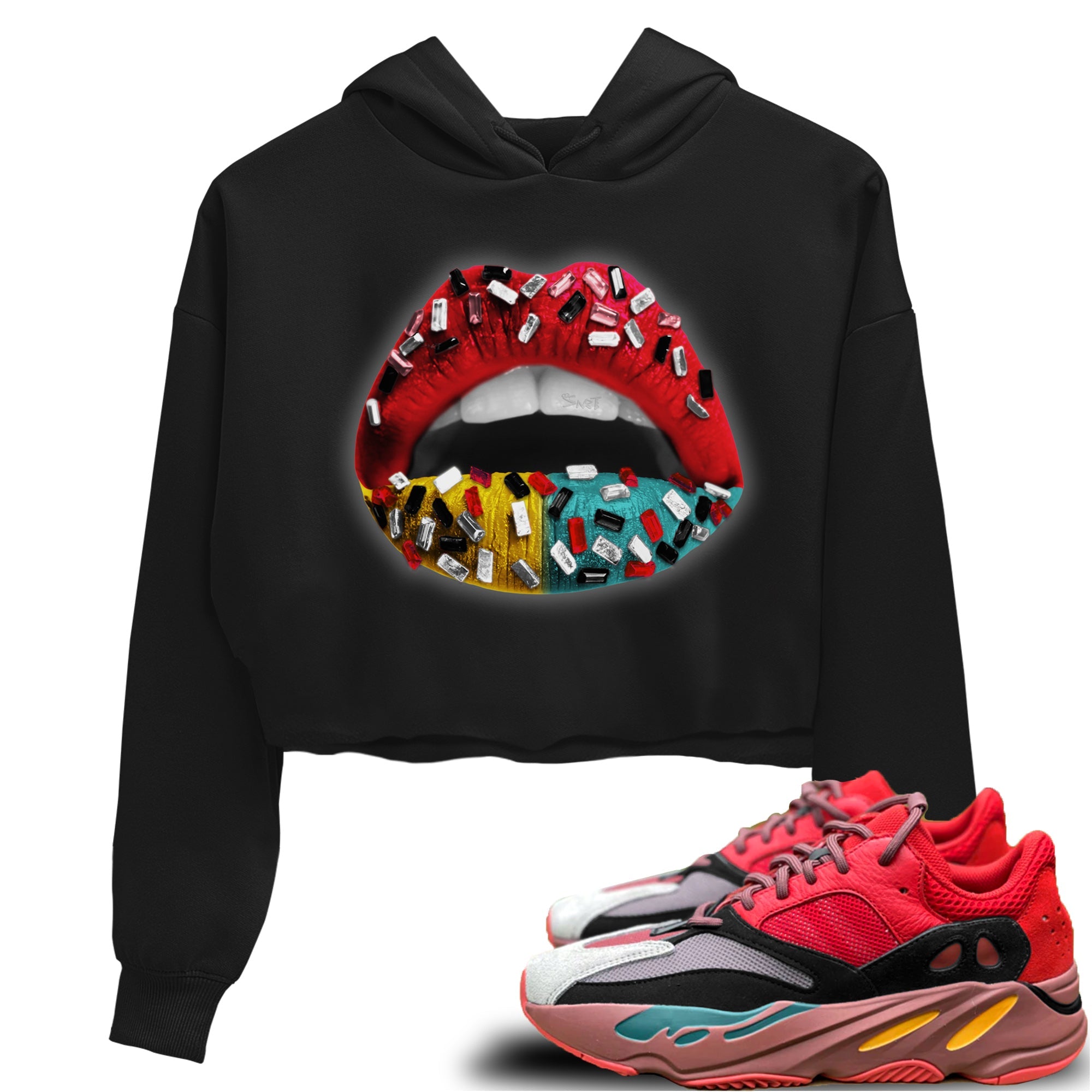 Yeezy 700 Hi-Res Red Shirt To Match Jordans Lips Jewel Sneaker Tees Yeezy 700 Hi-Res Red Drip Gear Zone Sneaker Matching Clothing Women's Shirts