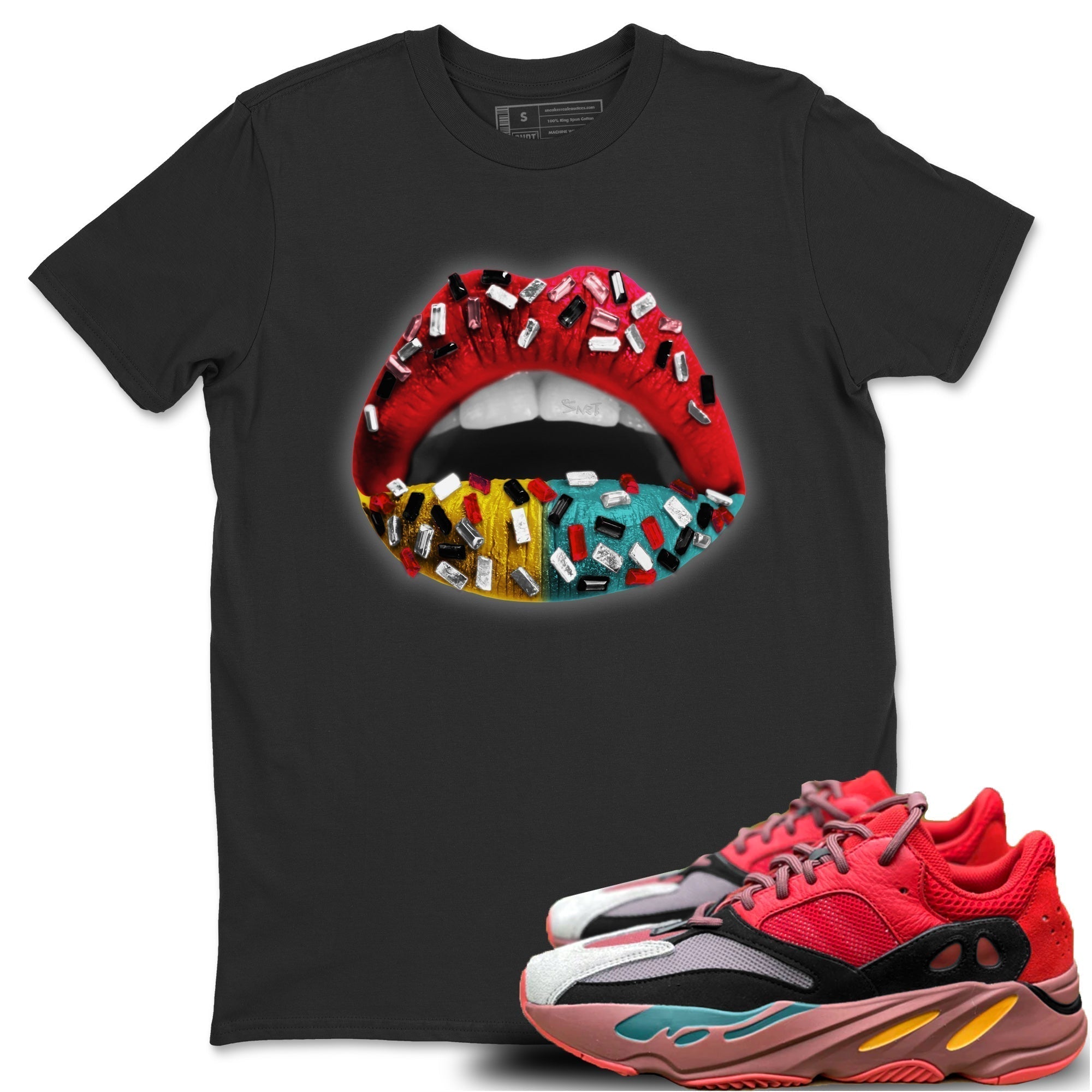 Yeezy 700 Hi-Res Red Shirt To Match Jordans Lips Jewel Sneaker Tees Yeezy 700 Hi-Res Red Drip Gear Zone Sneaker Matching Clothing Unisex Shirts
