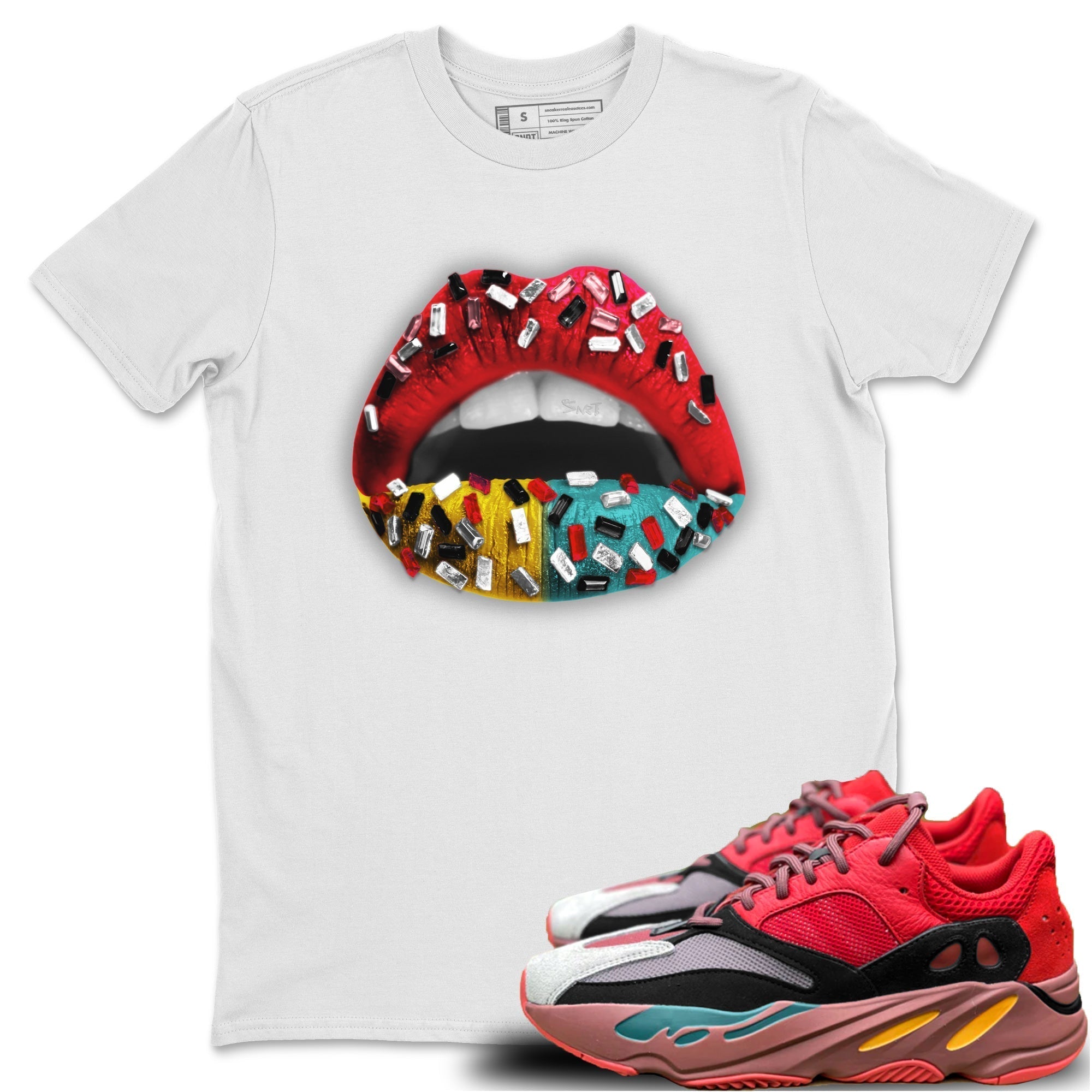 Yeezy 700 Hi-Res Red Shirt To Match Jordans Lips Jewel Sneaker Tees Yeezy 700 Hi-Res Red Drip Gear Zone Sneaker Matching Clothing Unisex Shirts