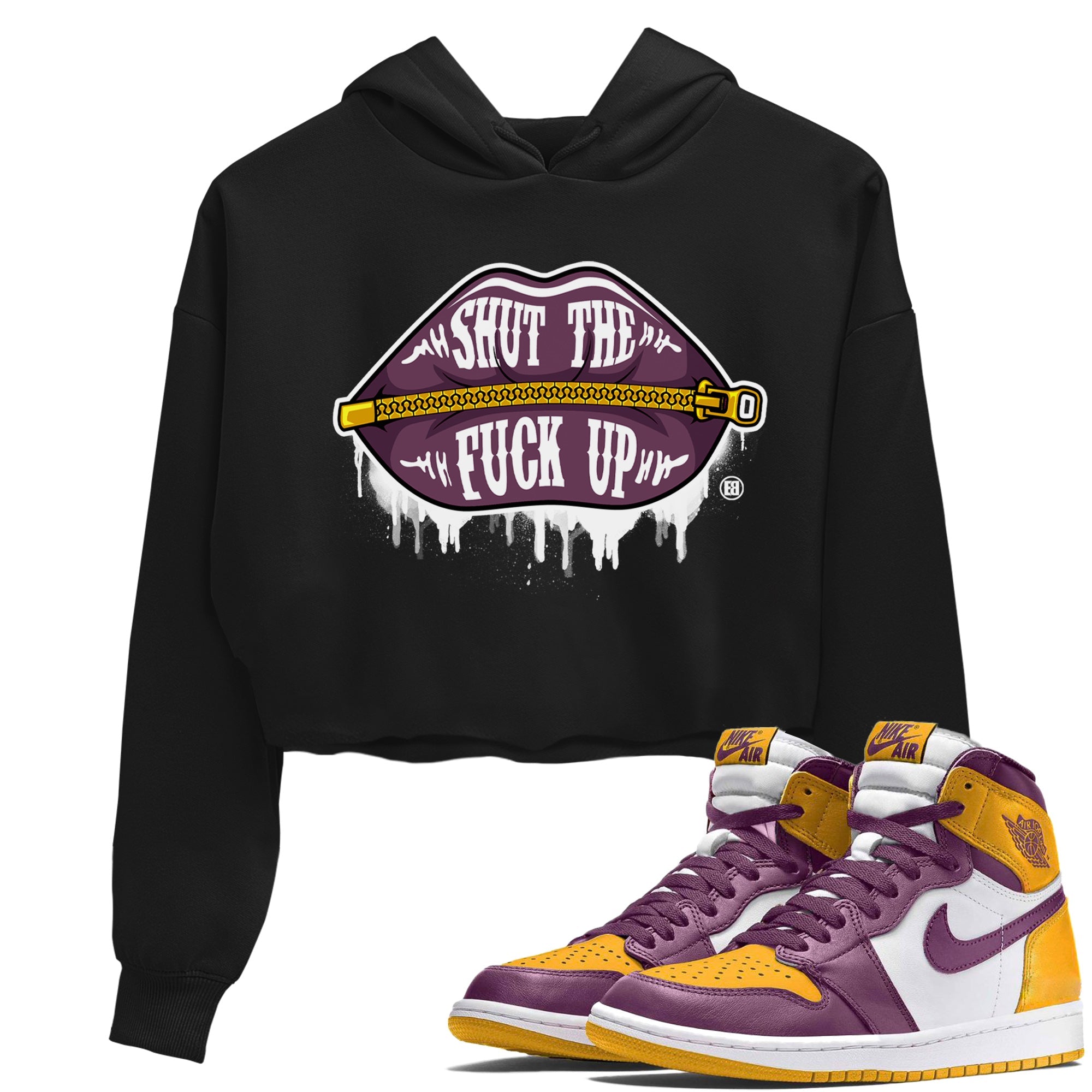 Jordan 1 Brotherhood Sneaker Matching T-Shirt Lips Zipper Sneaker Tees Jordan 1 Brotherhood Sneaker Release Tees Women's Shirts