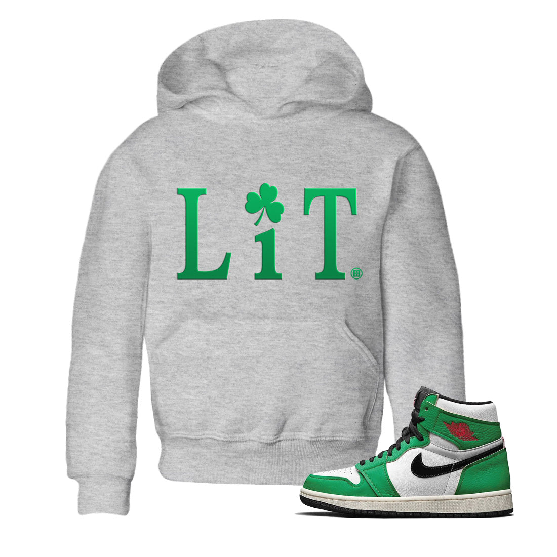Jordan 1 Lucky Green Sneaker Matching T-Shirt Lit Sneaker Tees Jordan 1 Lucky Green Sneaker Release Tees Kids Shirts