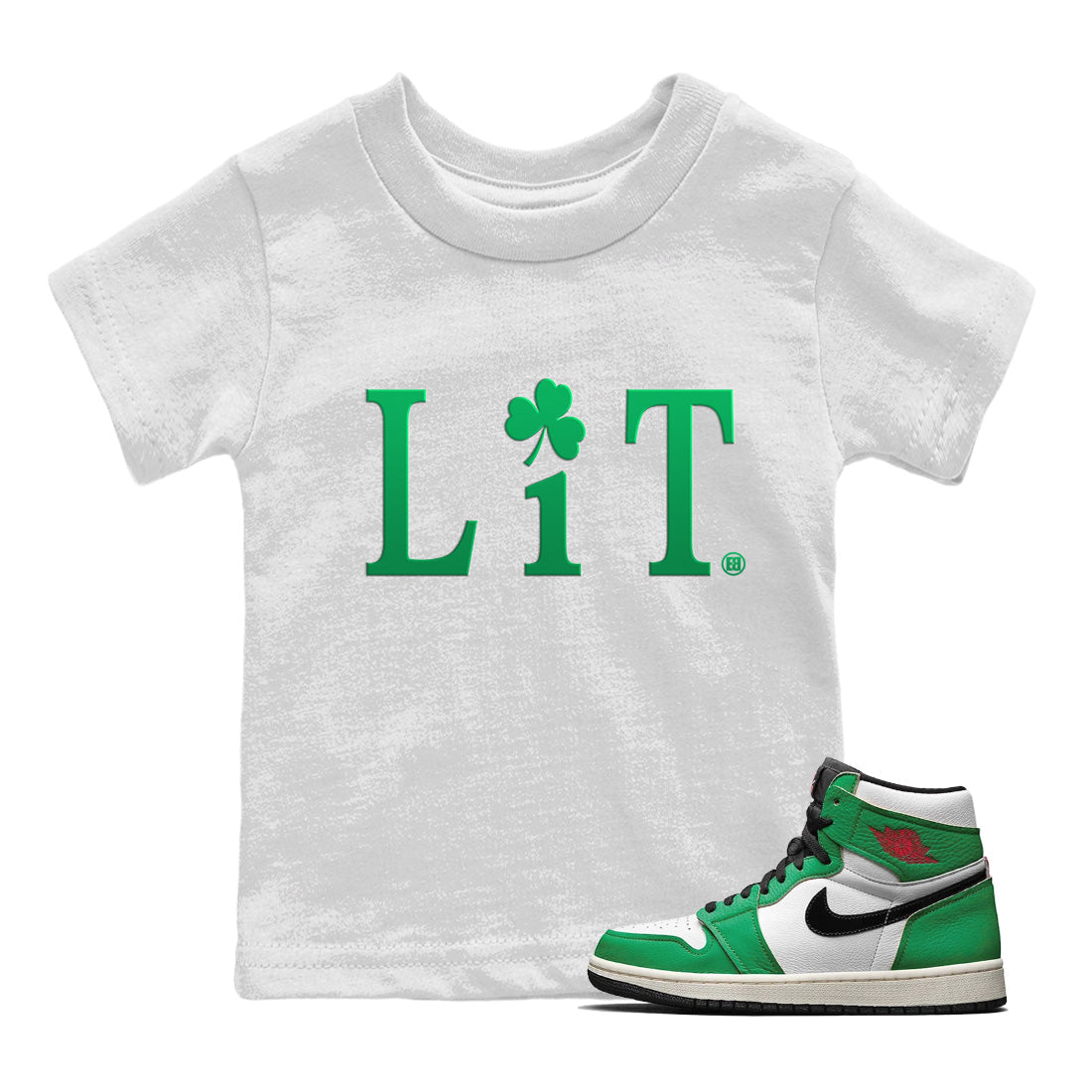 Jordan 1 Lucky Green Sneaker Matching T-Shirt Lit Sneaker Tees Jordan 1 Lucky Green Sneaker Release Tees Kids Shirts