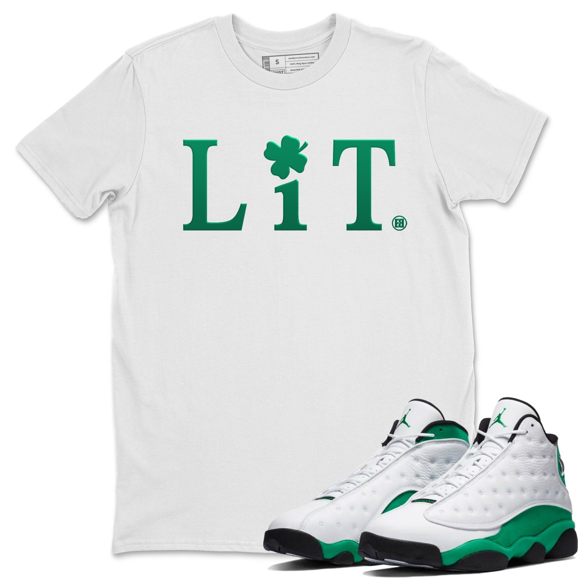 Jordan 13 Lucky Green Shirt To Match Jordans Lit Sneaker Tees Jordan 13 Lucky Green Drip Gear Zone Sneaker Matching Clothing Unisex Shirts