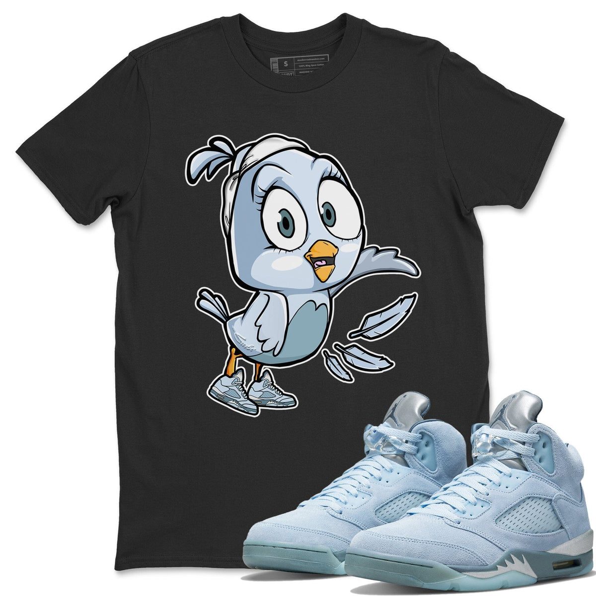 Jordan 5 Blue Bird Shirt To Match Jordans Little Bird Sneaker Tees Jordan 5 Blue Bird Drip Gear Zone Sneaker Matching Clothing Unisex Shirts