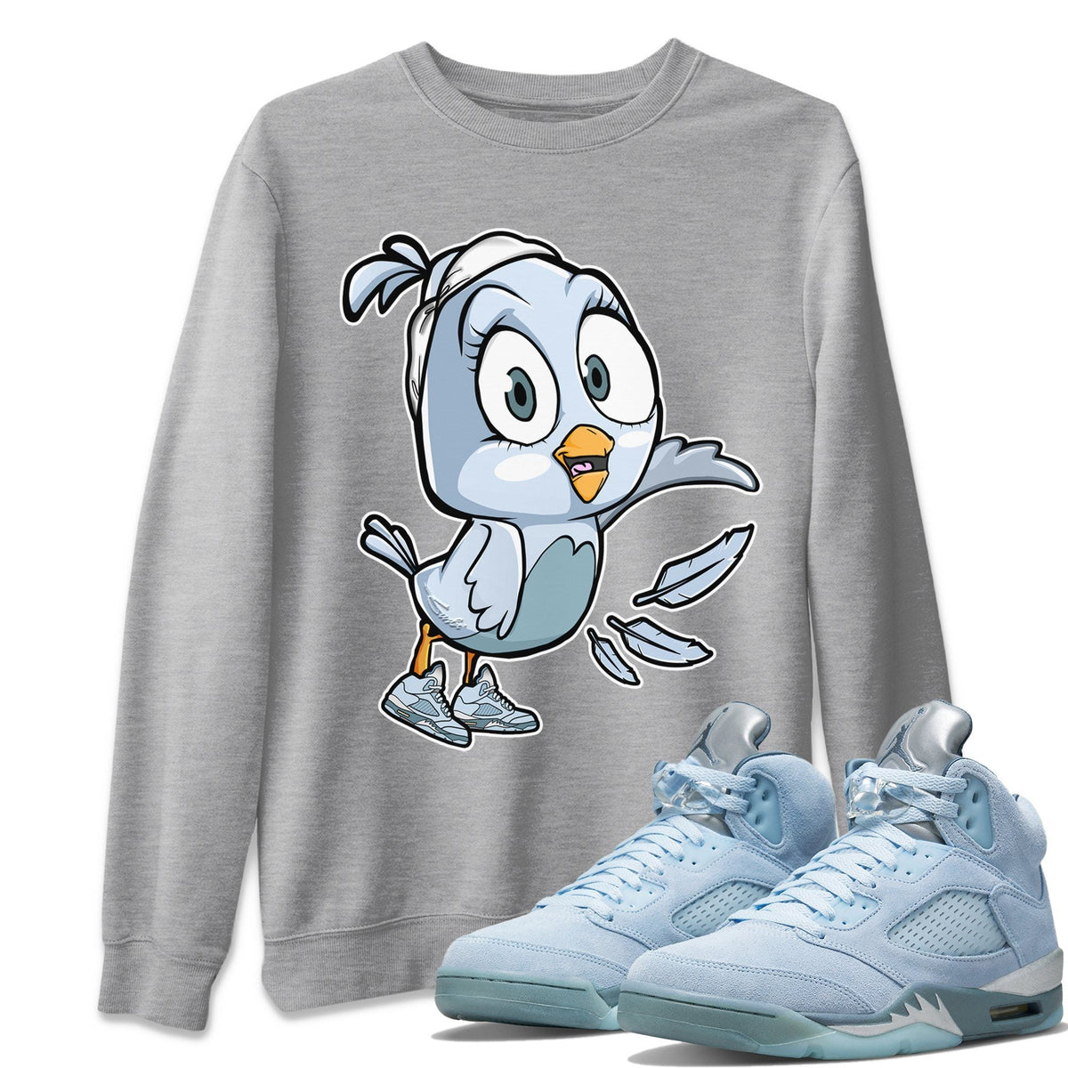Jordan 5 Blue Bird Shirt To Match Jordans Little Bird Sneaker Tees Jordan 5 Blue Bird Drip Gear Zone Sneaker Matching Clothing Unisex Shirts