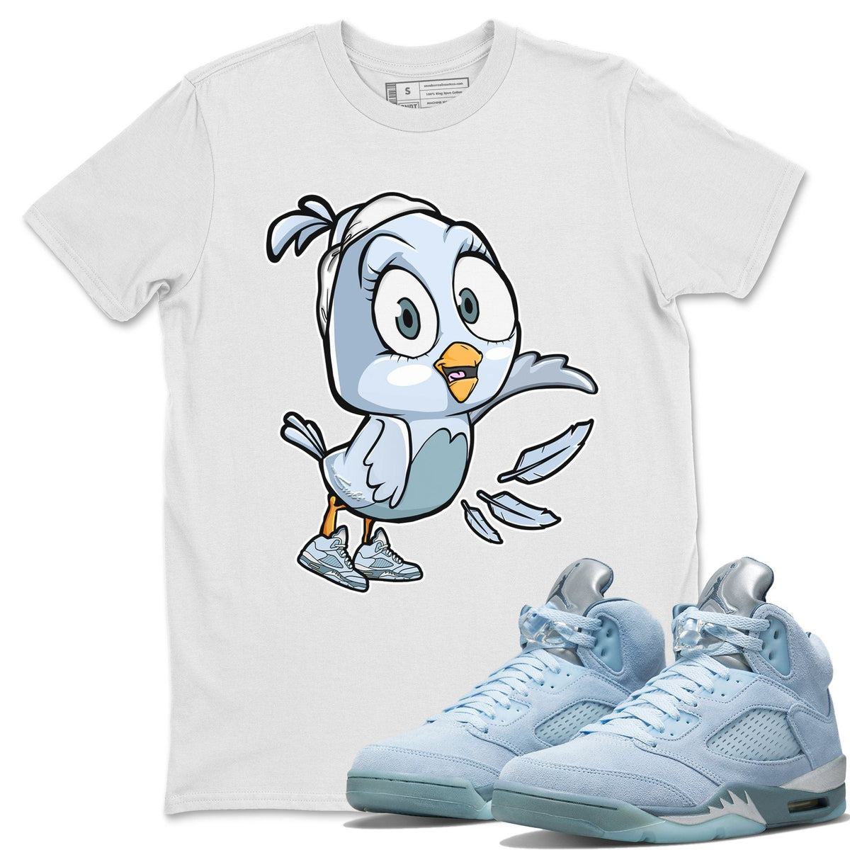 Jordan 5 Blue Bird Shirt To Match Jordans Little Bird Sneaker Tees Jordan 5 Blue Bird Drip Gear Zone Sneaker Matching Clothing Unisex Shirts