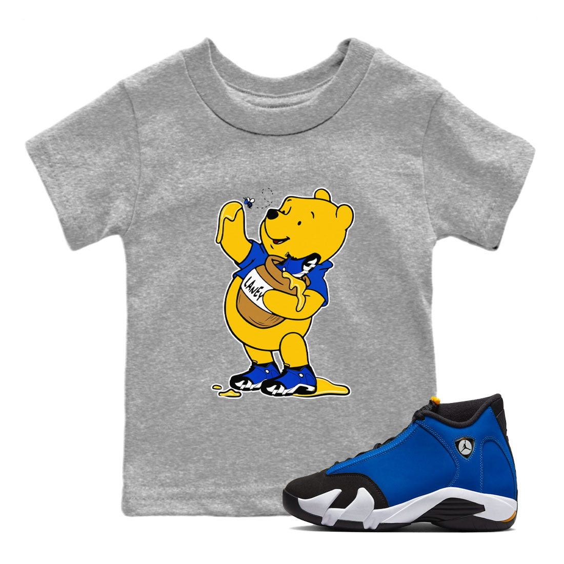 AJ14 Laney shirt to match jordans Loot At This Streetwear Sneaker Shirt Air Jordan 14 Laney Drip Gear Zone Sneaker Matching Clothing Baby Toddler Heather Grey 1 T-Shirt