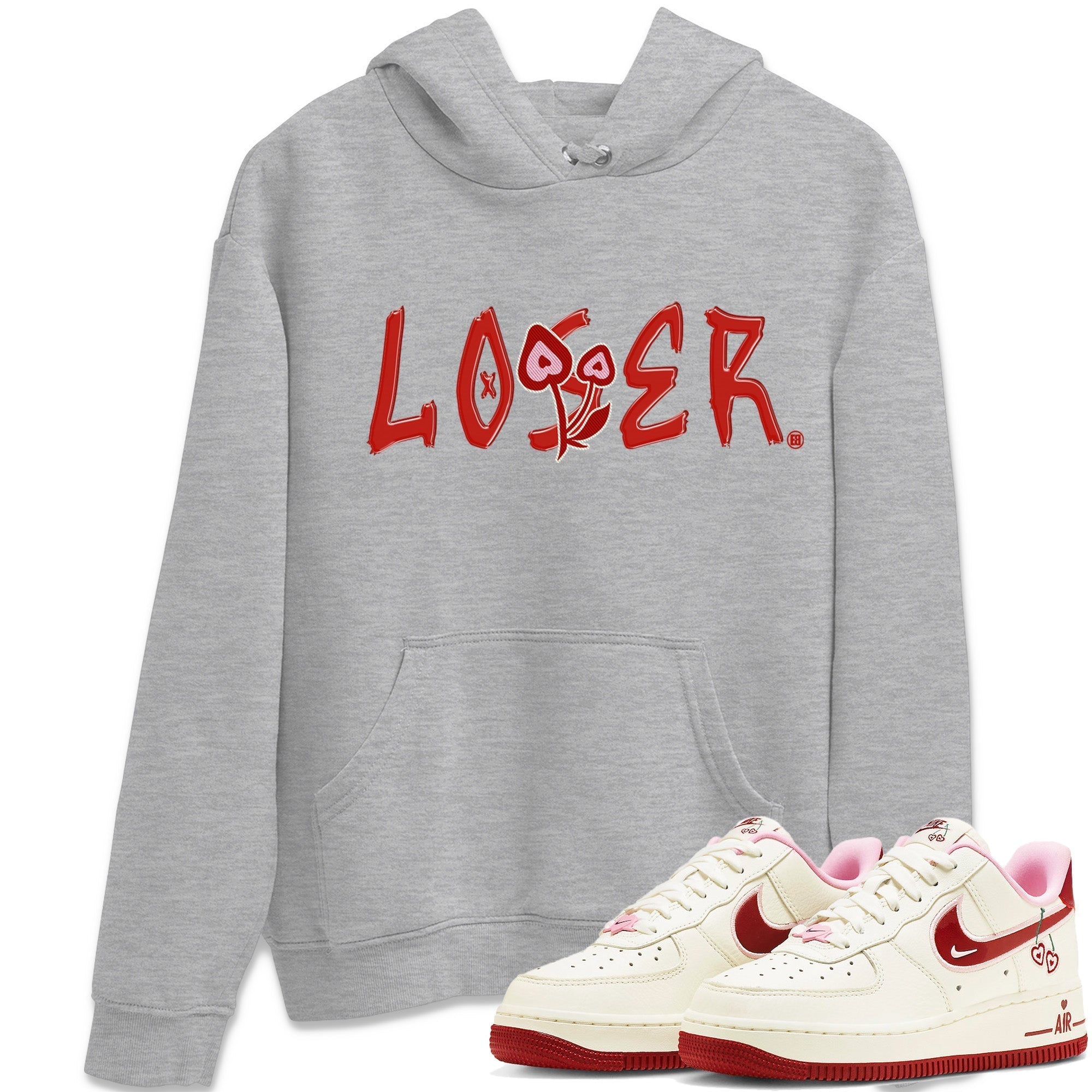 Air Force 1 Valentines Day Sneaker Match Tees Loser Lover Sneaker Tees Air Force 1 Valentines Day Jordan to match sneaker T-Shirt Crew Neck Shirts