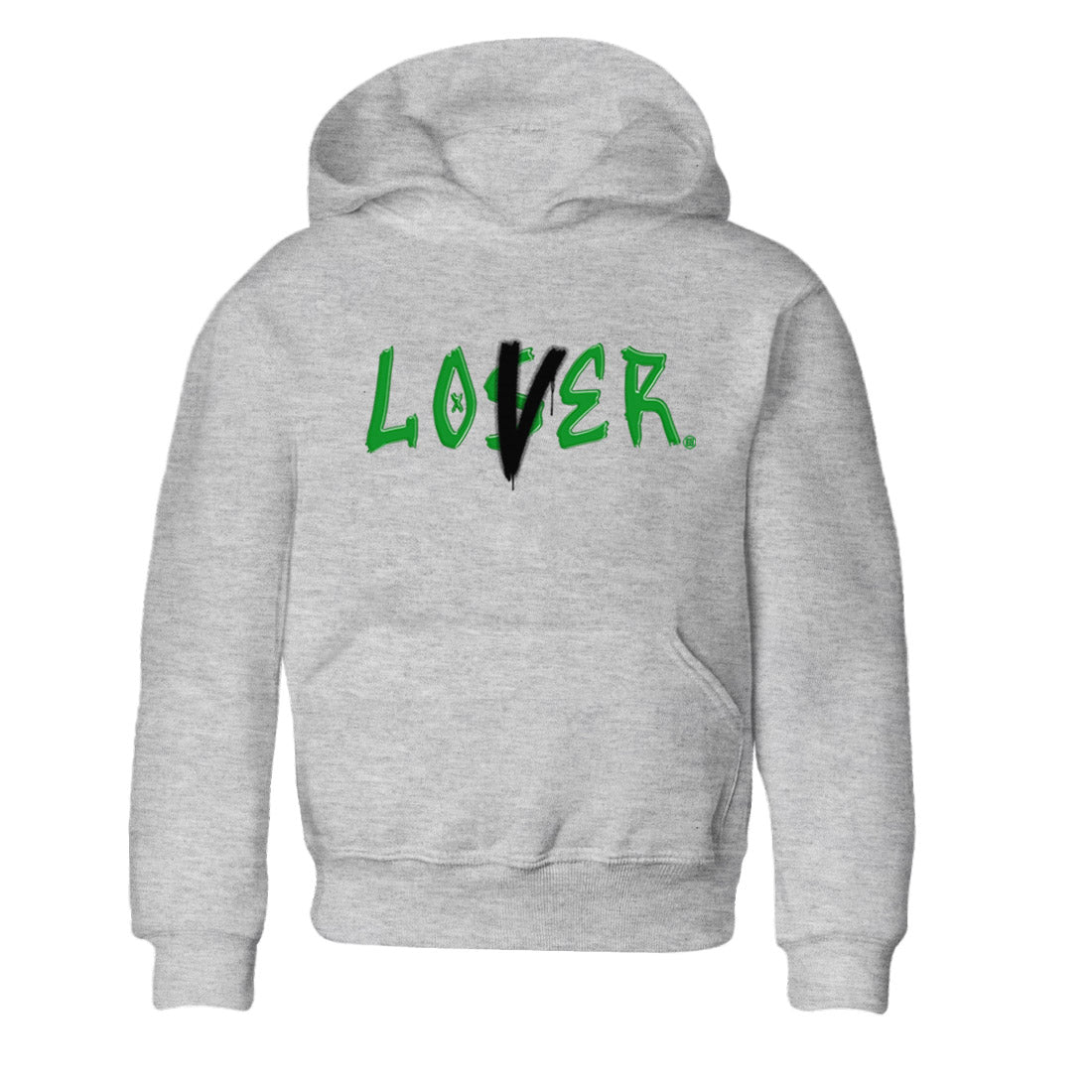 Air Jordan 1 Celtics Sneaker Match Tees Loser Lover Streetwear Sneaker Shirt Air Jordan 1 Lucky Green Celtics Tees Kids Shirts Heather Grey 2