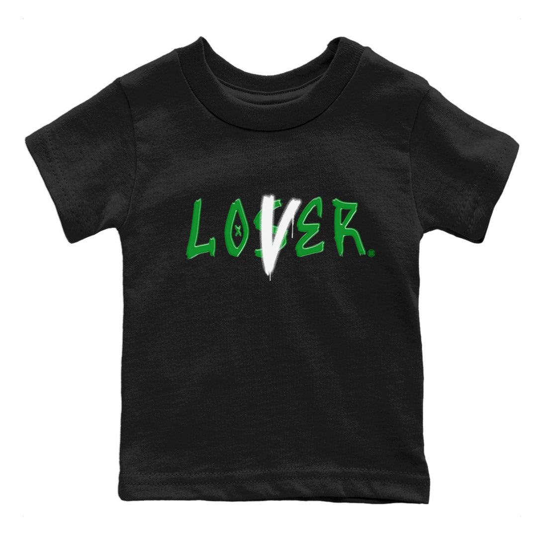 Air Jordan 1 Celtics Sneaker Match Tees Loser Lover Streetwear Sneaker Shirt Air Jordan 1 Lucky Green Celtics Tees Kids Shirts Black 2