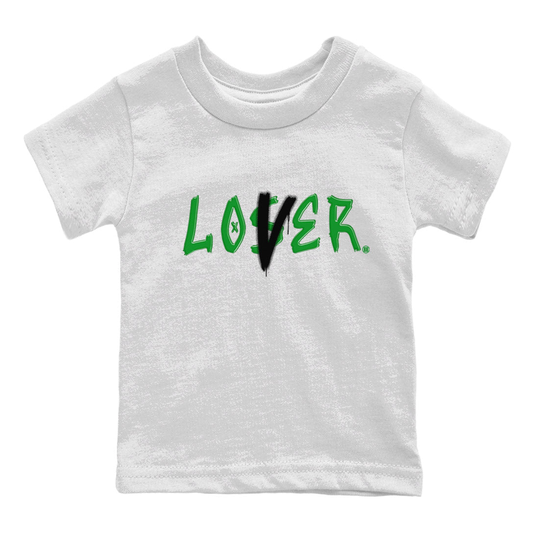 Air Jordan 1 Celtics Sneaker Match Tees Loser Lover Streetwear Sneaker Shirt Air Jordan 1 Lucky Green Celtics Tees Kids Shirts White 2