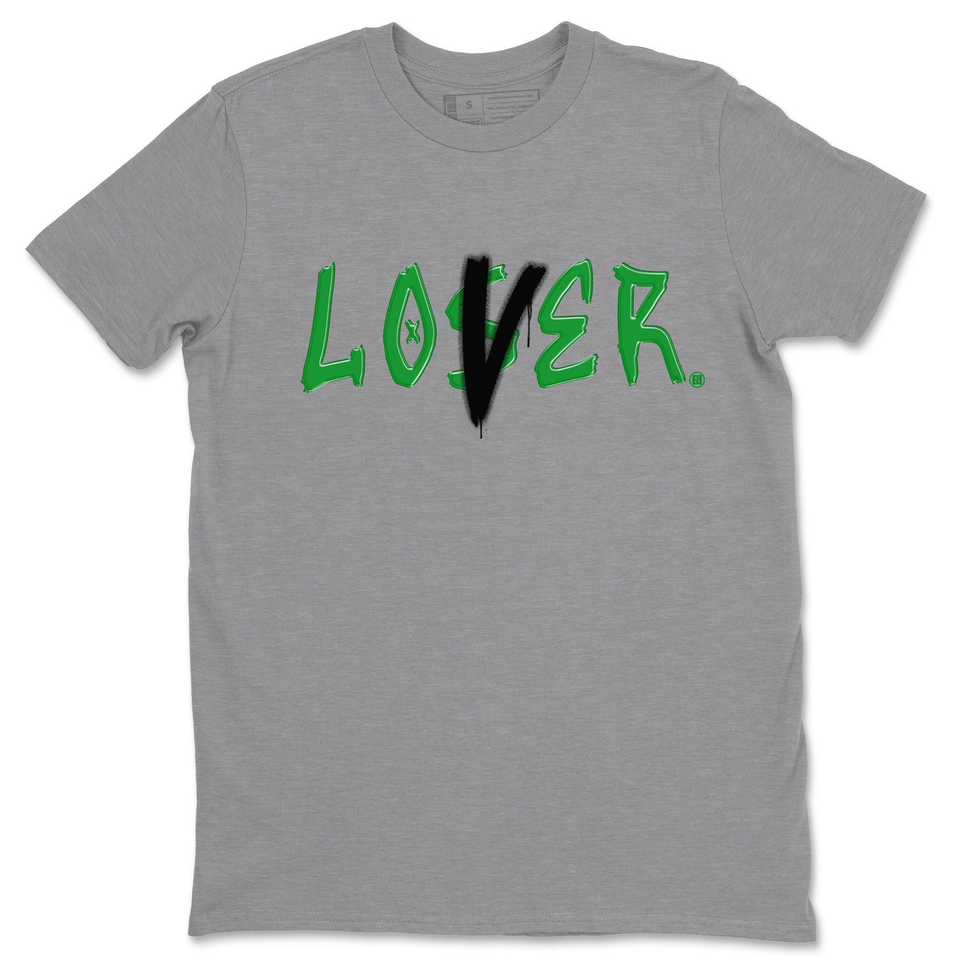 Air Jordan 1 Celtics Sneaker Match Tees Loser Lover Streetwear Sneaker Shirt Air Jordan 1 Lucky Green Celtics Tees Unisex Shirts Heather Grey 2