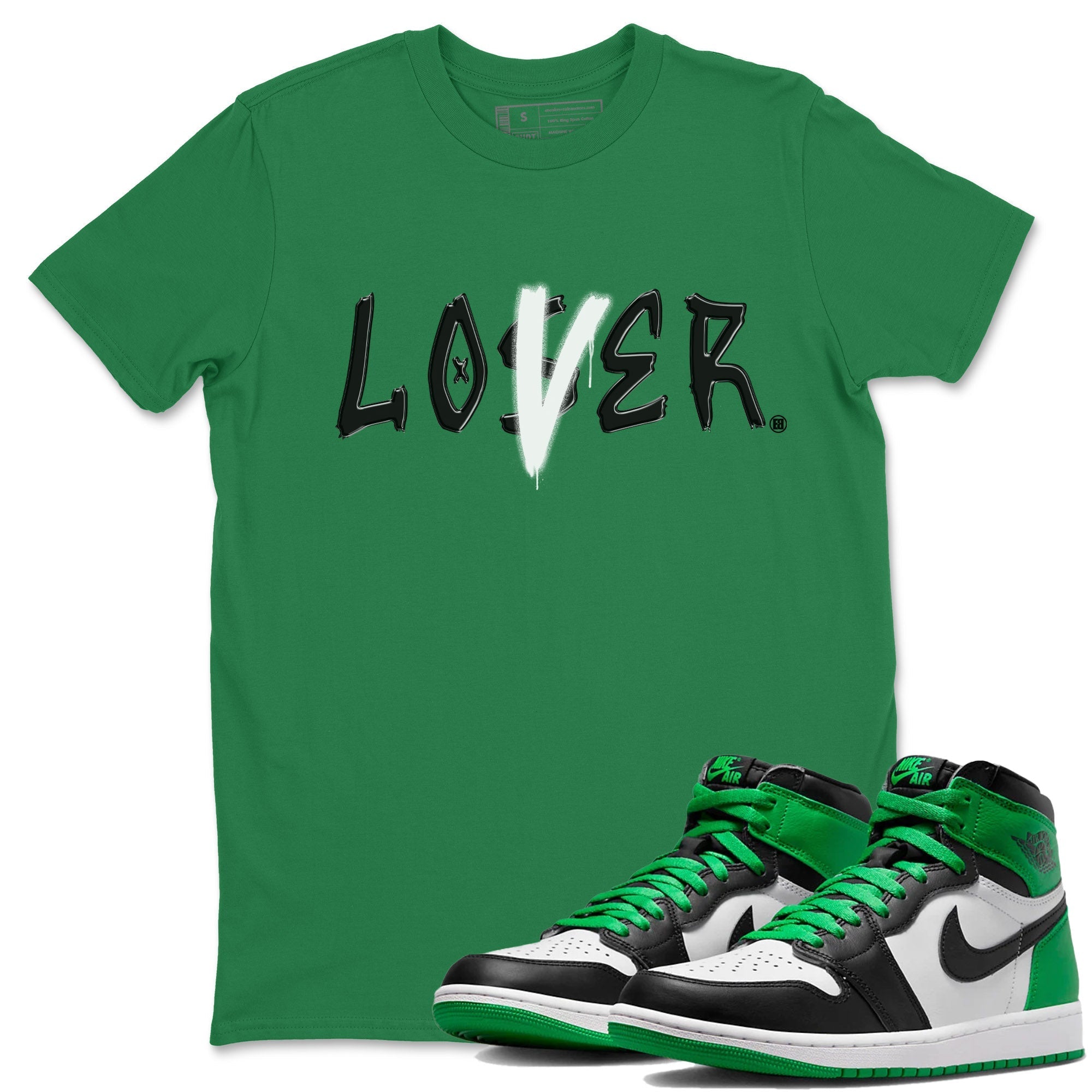 Air Jordan 1 Celtics Sneaker Match Tees Loser Lover Streetwear Sneaker Shirt Air Jordan 1 Lucky Green Celtics Tees Unisex Shirts Kelly Green 1