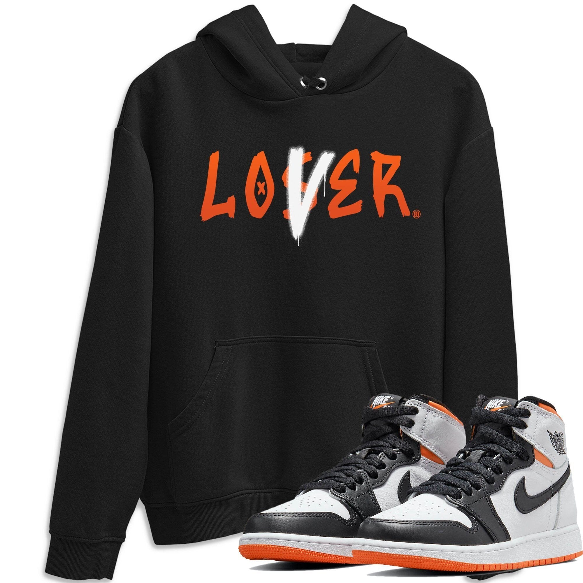 Jordan 1 Electro Orange Sneaker Matching T-Shirt Loser Lover Sneaker Tees Jordan 1 Electro Orange Sneaker Release Tees Crew Neck Tees