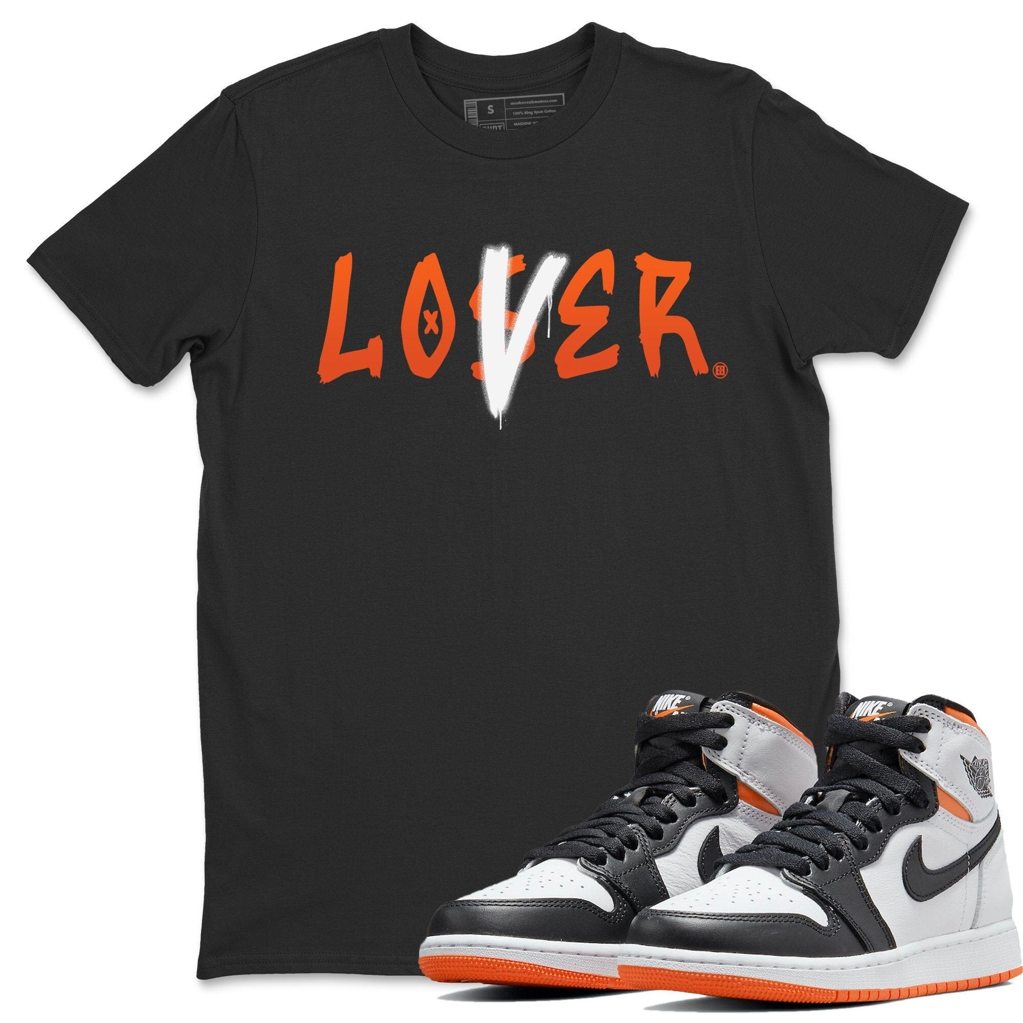Jordan 1 Electro Orange Sneaker Matching T-Shirt Loser Lover Sneaker Tees Jordan 1 Electro Orange Sneaker Release Tees Crew Neck Tees