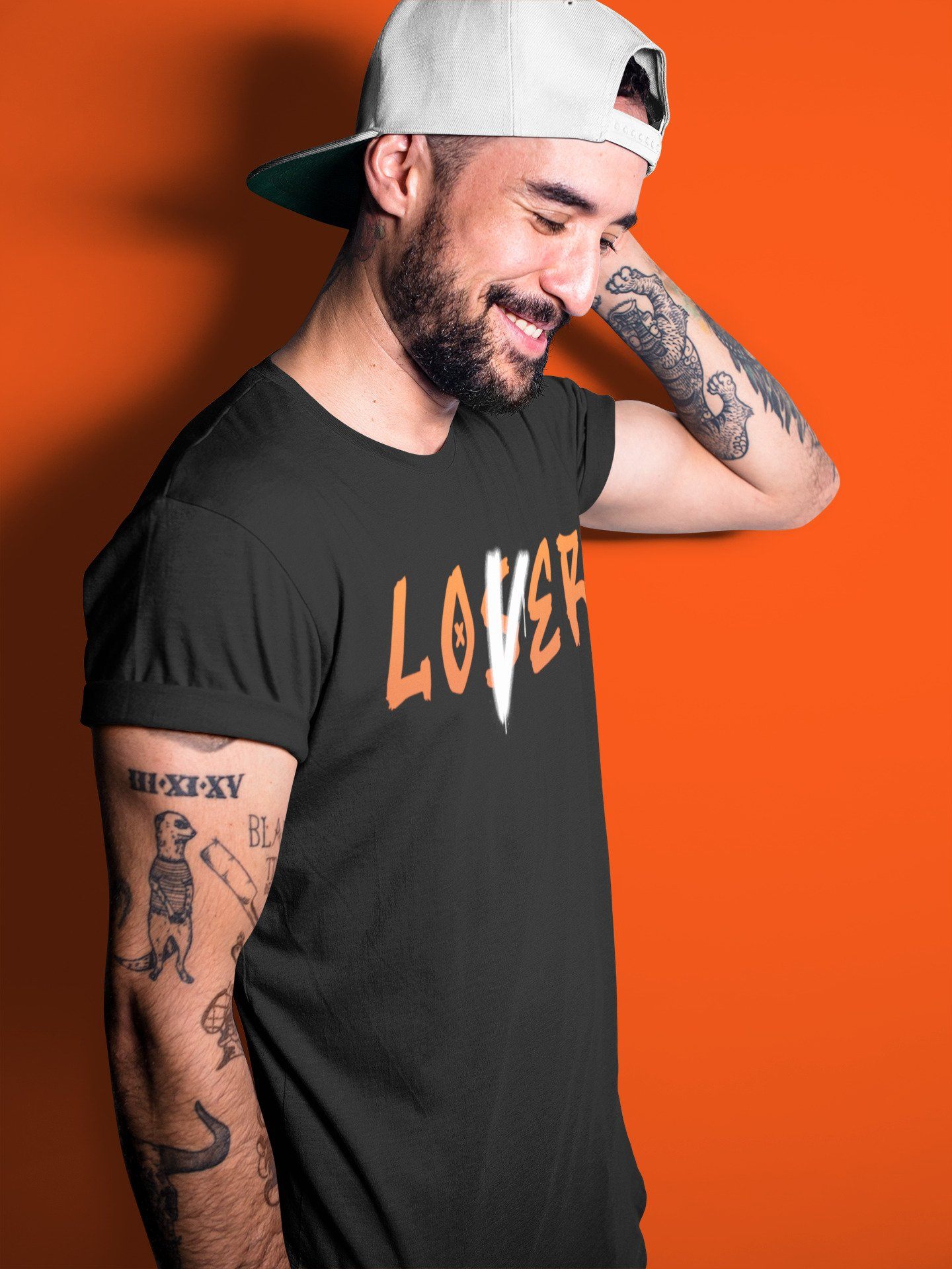Jordan 1 Electro Orange Sneaker Matching T-Shirt Loser Lover Sneaker Tees Jordan 1 Electro Orange Sneaker Release Tees Crew Neck Tees