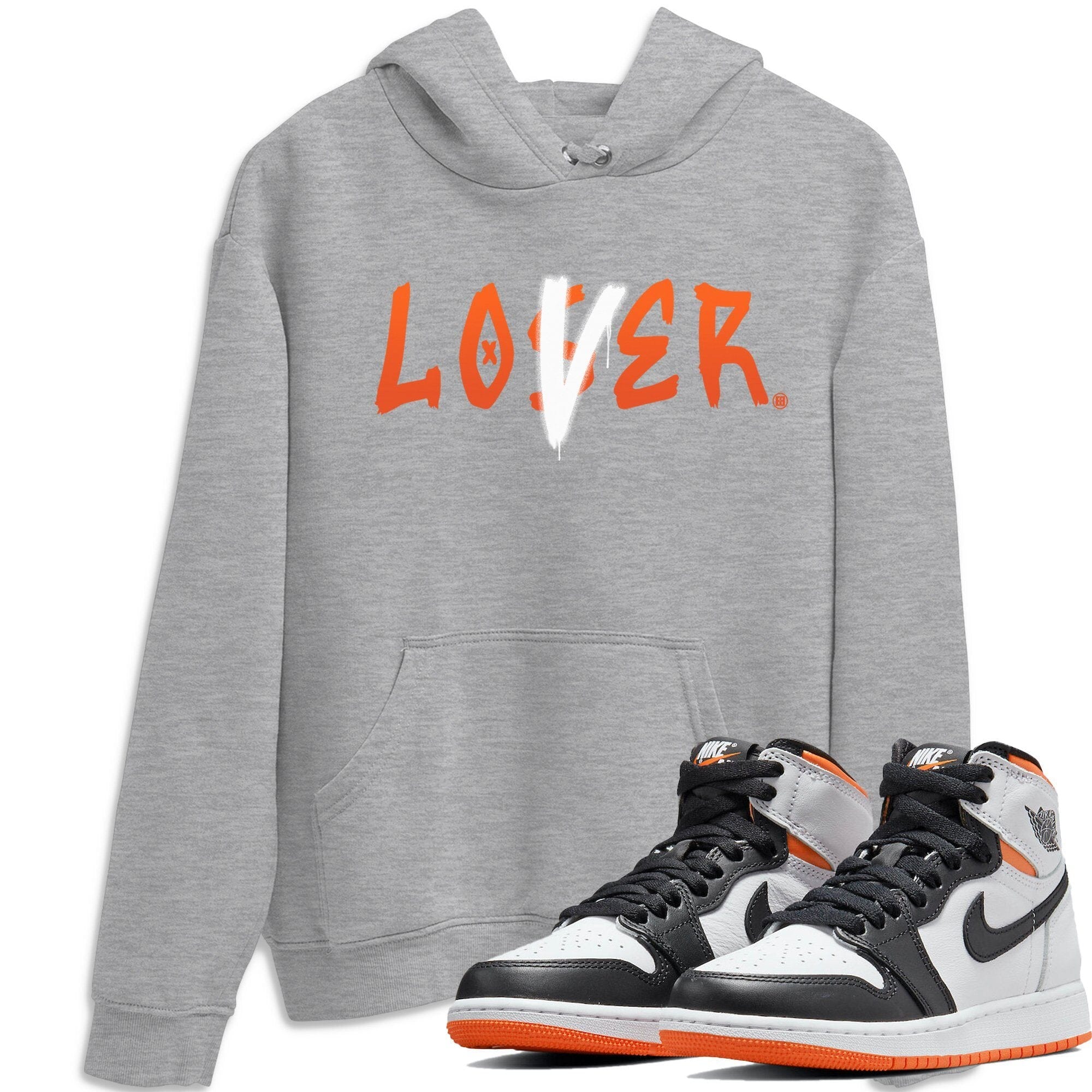 Jordan 1 Electro Orange Sneaker Matching T-Shirt Loser Lover Sneaker Tees Jordan 1 Electro Orange Sneaker Release Tees Crew Neck Tees