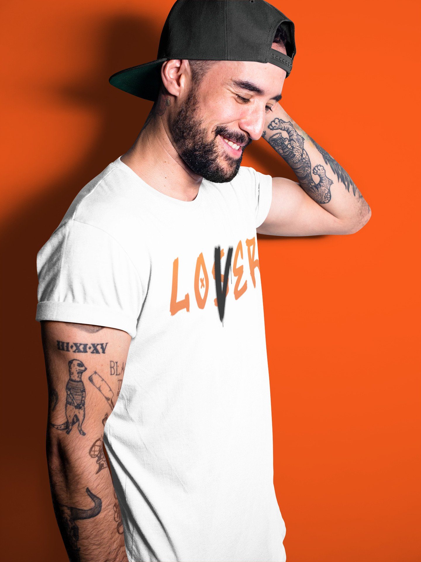 Jordan 1 Electro Orange Sneaker Matching T-Shirt Loser Lover Sneaker Tees Jordan 1 Electro Orange Sneaker Release Tees Crew Neck Tees