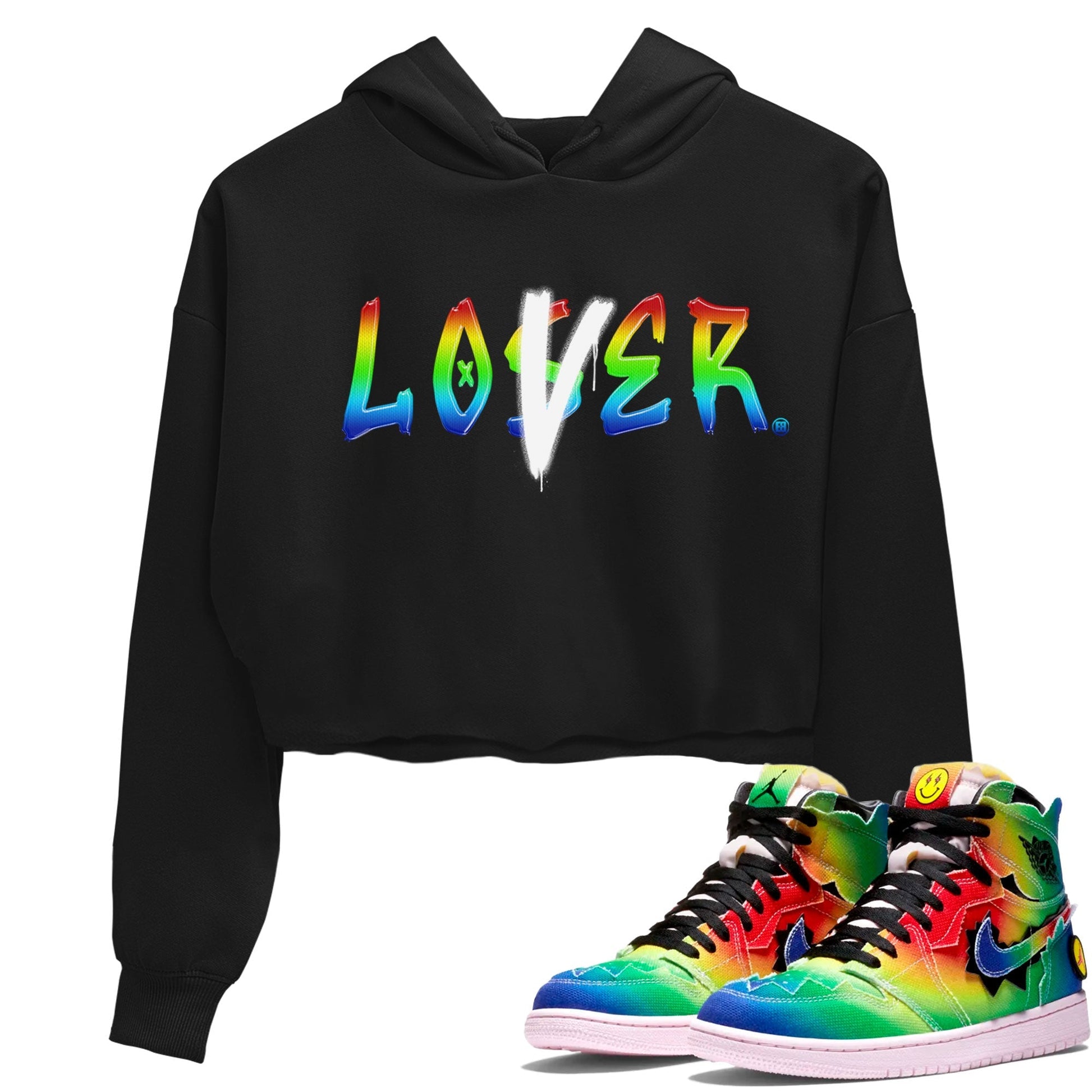 Air Jordan 1 X J Balvin shirt to match jordans Loser Lover Streetwear Sneaker Shirt Air Jordan 1 X J Balvin Drip Gear Zone Sneaker Matching Clothing LGBT Pride T-Shirt Black 1 Crop T-Shirt