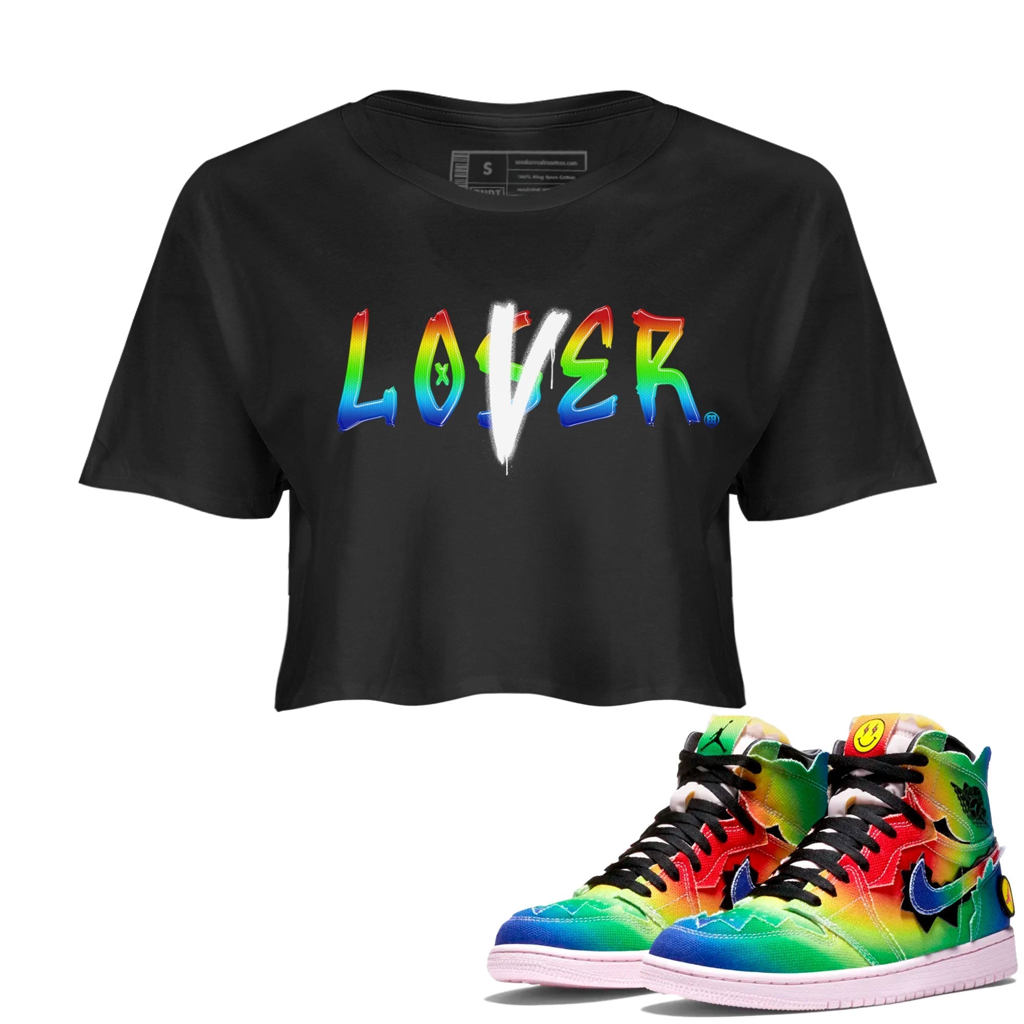 Air Jordan 1 X J Balvin shirt to match jordans Loser Lover Streetwear Sneaker Shirt Air Jordan 1 X J Balvin Drip Gear Zone Sneaker Matching Clothing LGBT Pride T-Shirt Black 1 Crop T-Shirt