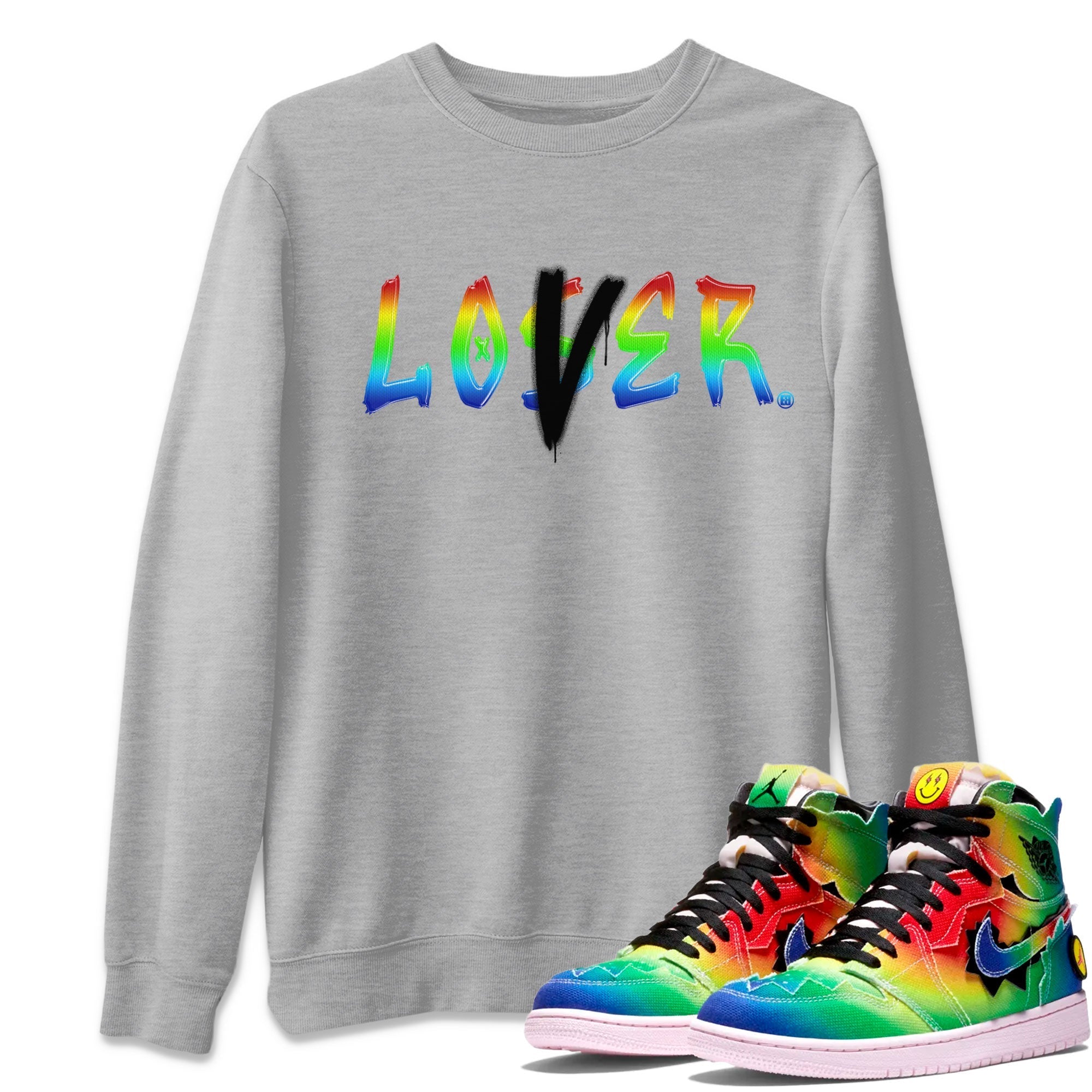 Air Jordan 1 X J Balvin shirt to match jordans Loser Lover Streetwear Sneaker Shirt Air Jordan 1 X J Balvin Drip Gear Zone Sneaker Matching Clothing LGBT Pride T-Shirt Unisex Heather Grey 1 T-Shirt
