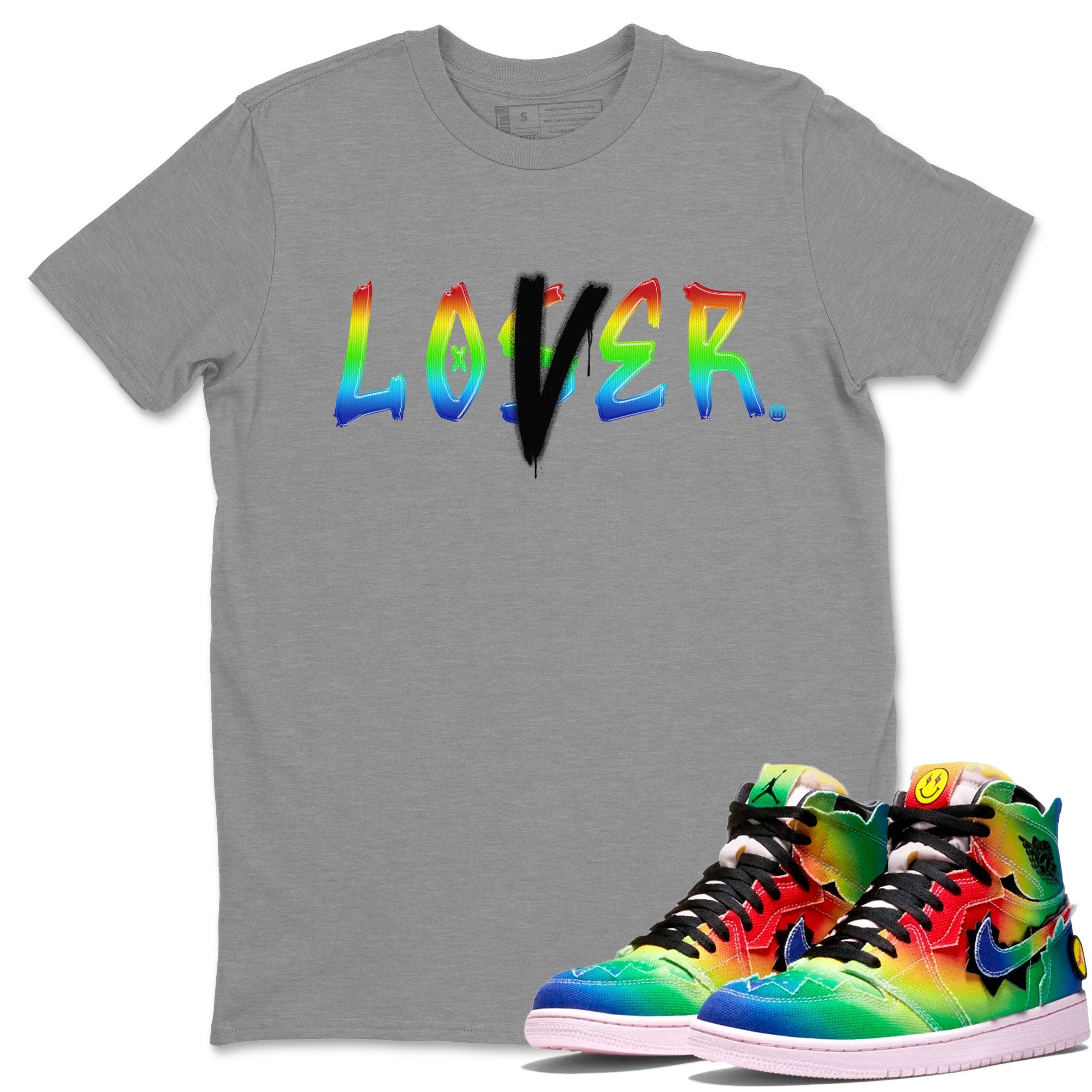 Air Jordan 1 X J Balvin shirt to match jordans Loser Lover Streetwear Sneaker Shirt Air Jordan 1 X J Balvin Drip Gear Zone Sneaker Matching Clothing LGBT Pride T-Shirt Unisex Heather Grey 1 T-Shirt