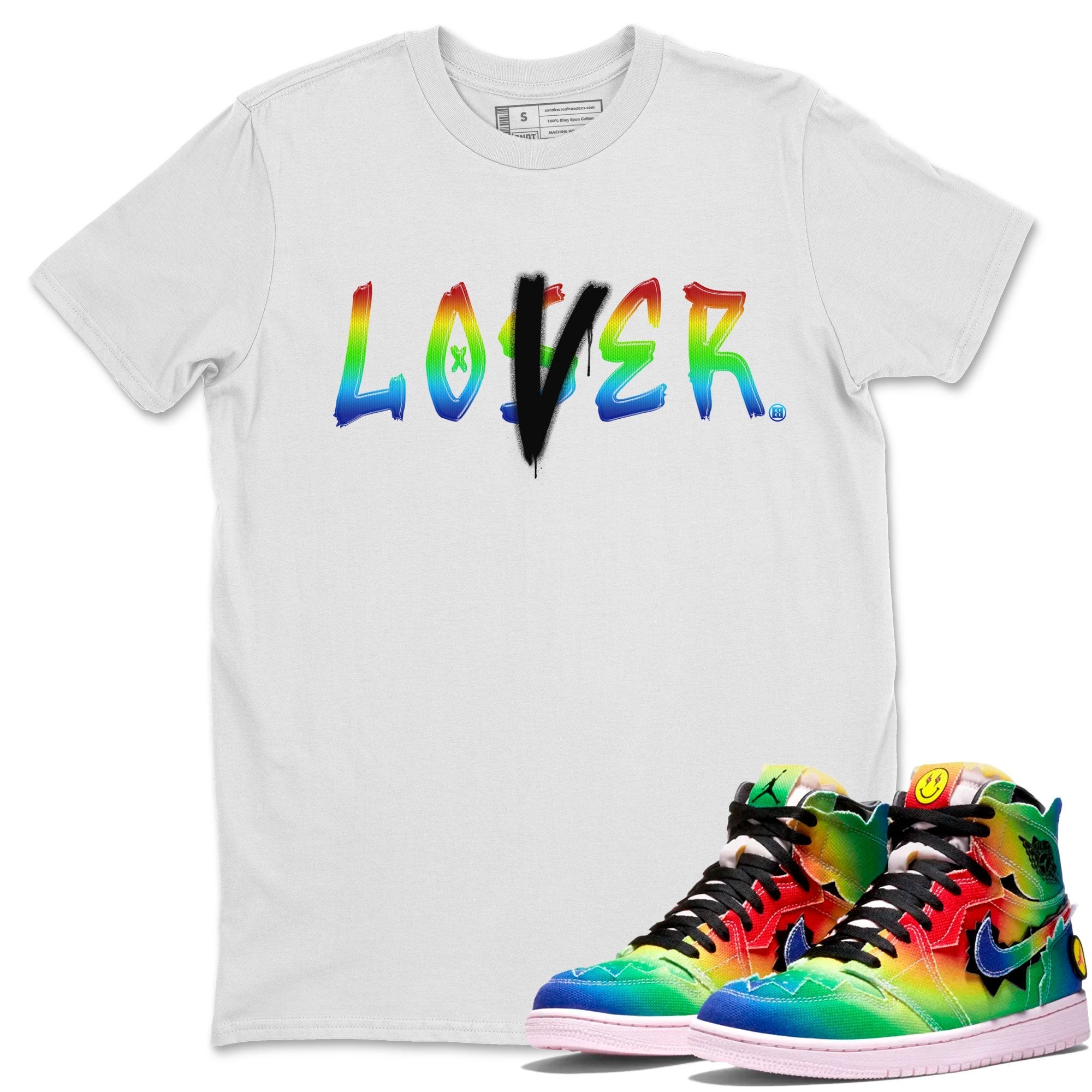 Air Jordan 1 X J Balvin shirt to match jordans Loser Lover Streetwear Sneaker Shirt Air Jordan 1 X J Balvin Drip Gear Zone Sneaker Matching Clothing LGBT Pride T-Shirt Unisex White 1 T-Shirt