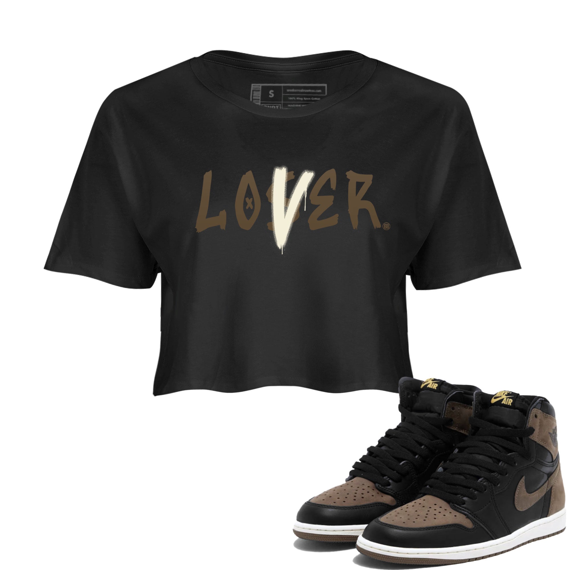 Air Jordan 1 Retro High OG Palomino shirt to match jordans Loser Lover Streetwear Sneaker Shirt Air Jordan 1 Palomino Drip Gear Zone Sneaker Matching Clothing Black 1 Crop T-Shirt