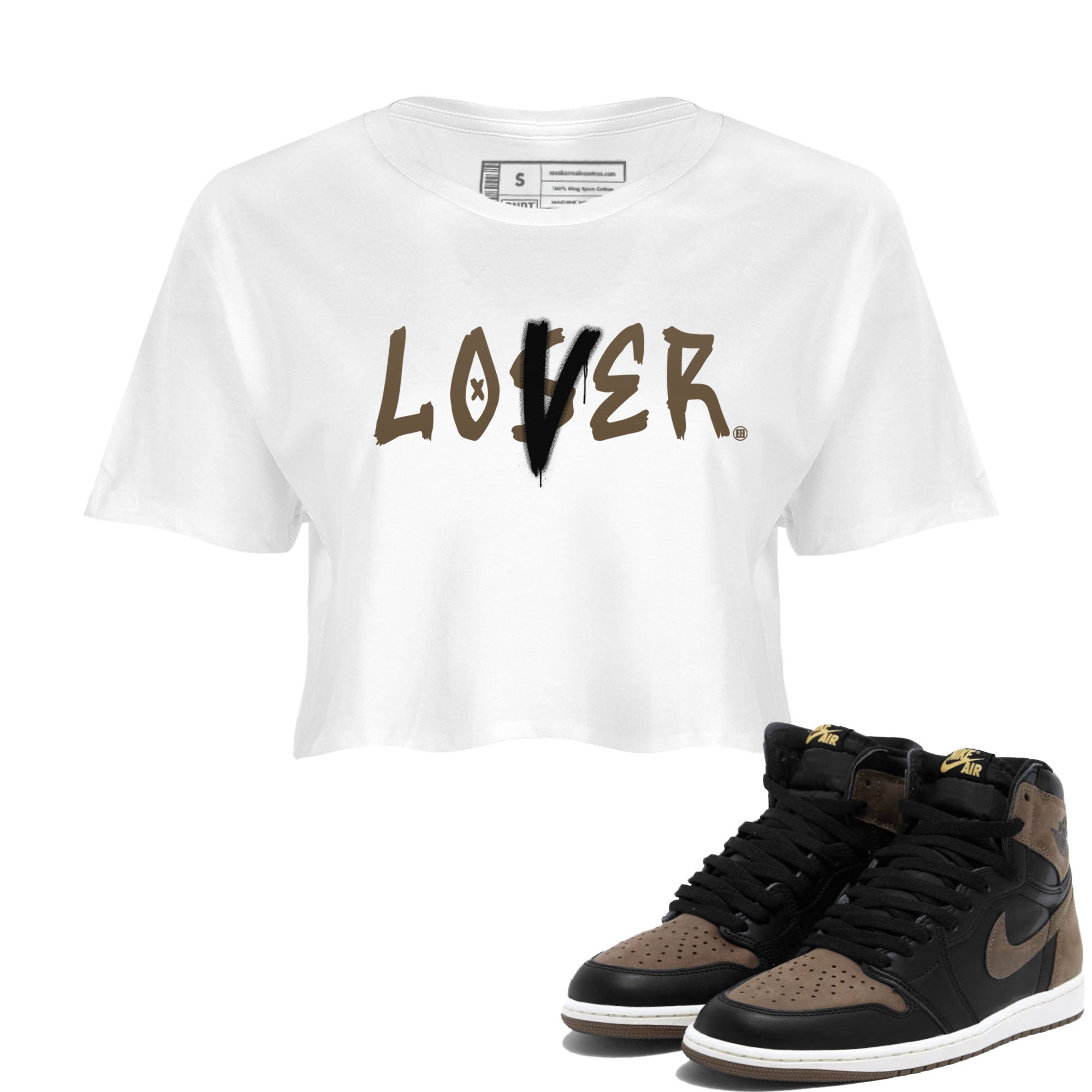 Air Jordan 1 Retro High OG Palomino shirt to match jordans Loser Lover Streetwear Sneaker Shirt Air Jordan 1 Palomino Drip Gear Zone Sneaker Matching Clothing White 1 Crop T-Shirt