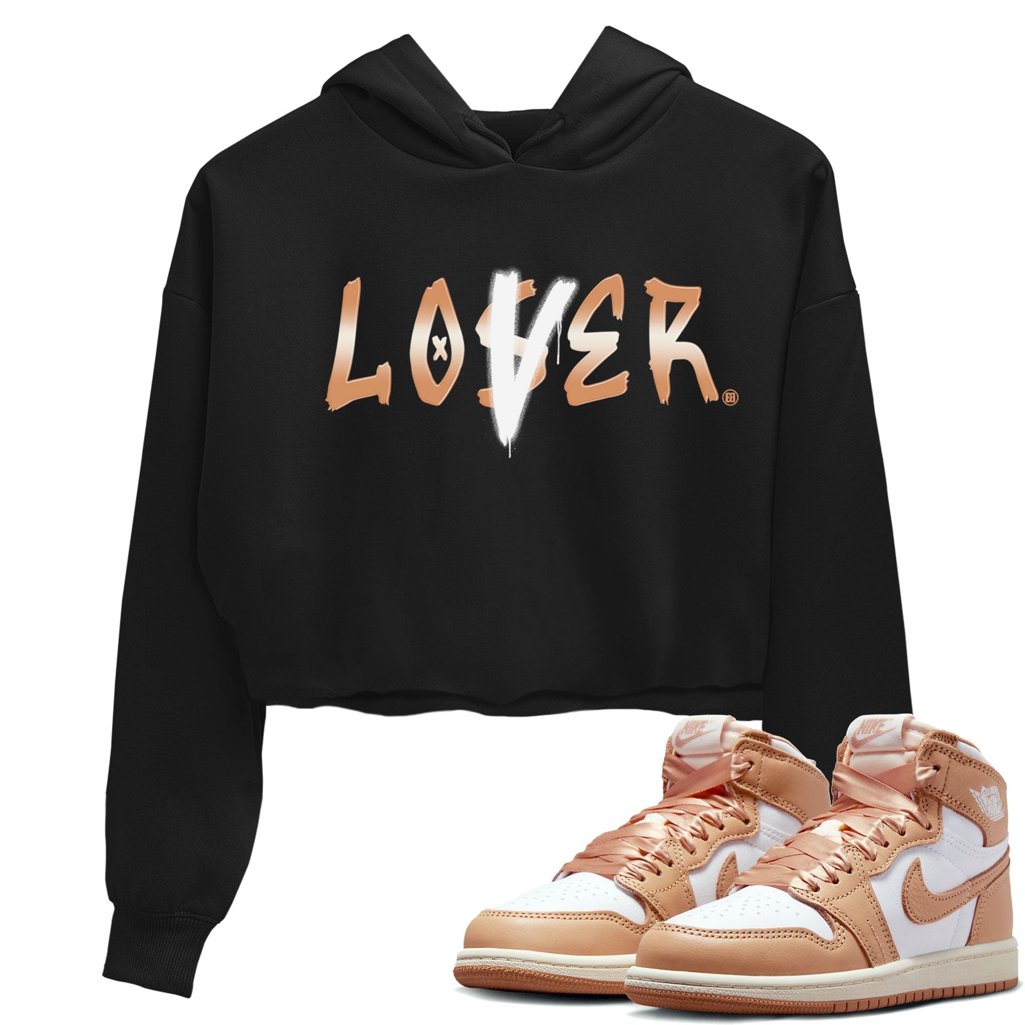 Air Jordan 1 Praline shirt to match jordans Loser Lover Streetwear Sneaker Shirt Air Jordan 1 Praline Drip Gear Zone Sneaker Matching Clothing Black 1 Crop T-Shirt