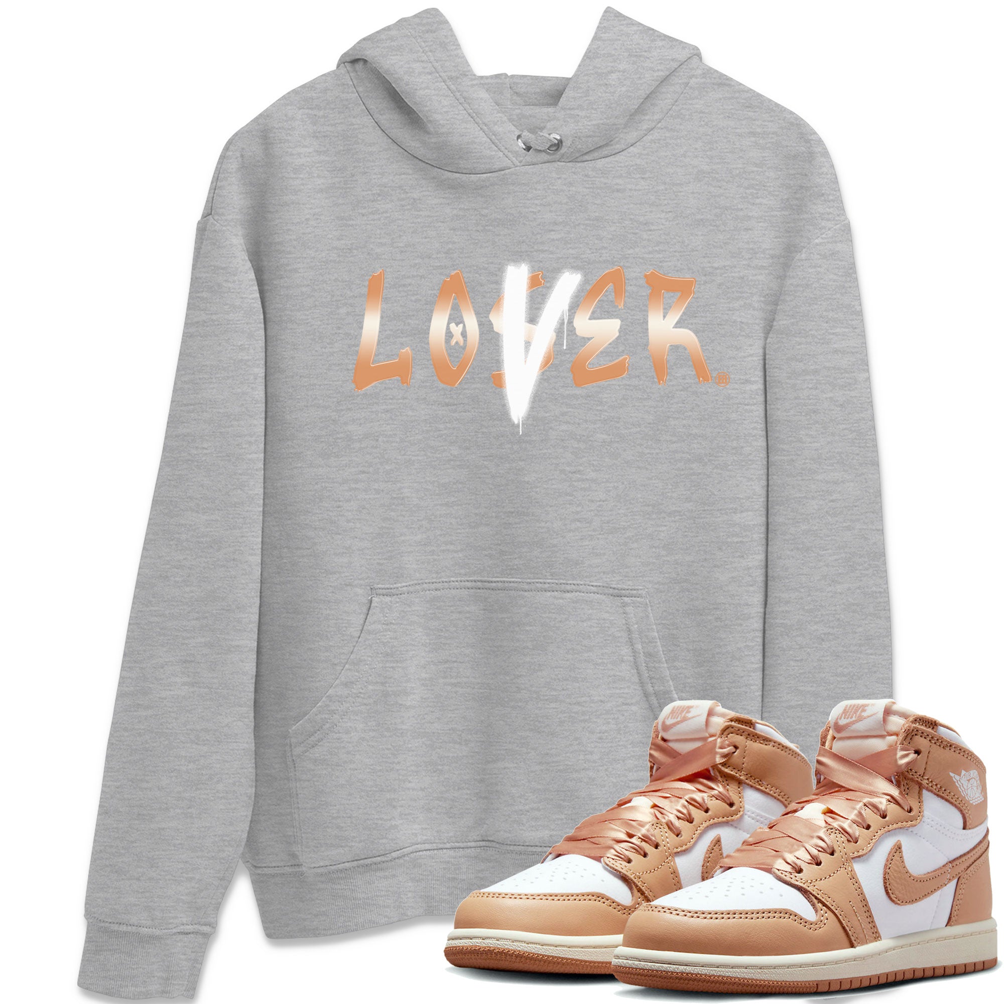 Air Jordan 1 Praline shirt to match jordans Loser Lover Streetwear Sneaker Shirt Air Jordan 1 Praline Drip Gear Zone Sneaker Matching Clothing Casual Unisex shirts Heather Grey 1 T-Shirt