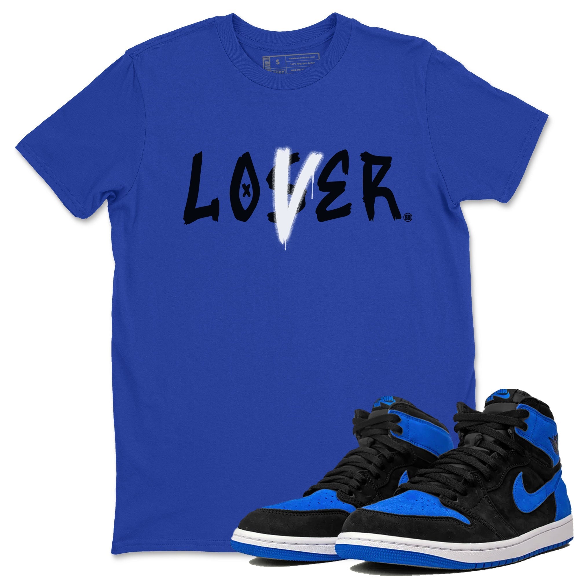 1s Royal Reimagined shirt to match jordans Loser Lover sneaker tees Air Jordan 1 Royal Reimagined Drip Gear Zone Streetbrand Sneaker Matching Tee Cotton T-Shirt Unisex Royal Blue 1 T-Shirt