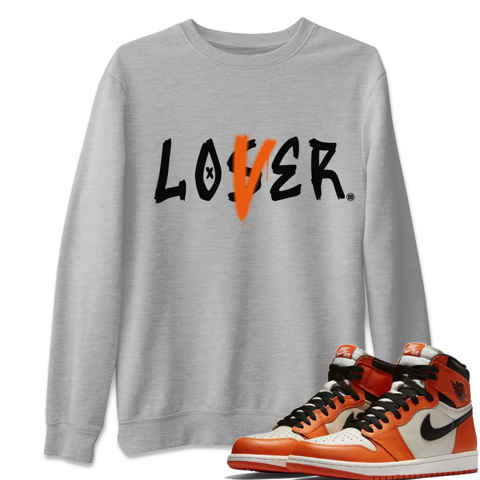 Jordan 1 Shattered Backboard Away Sneaker Matching T-Shirt Loser Lover Sneaker Tees Jordan 1 Shattered Backboard Away Sneaker Release Tees Crew Neck Tees