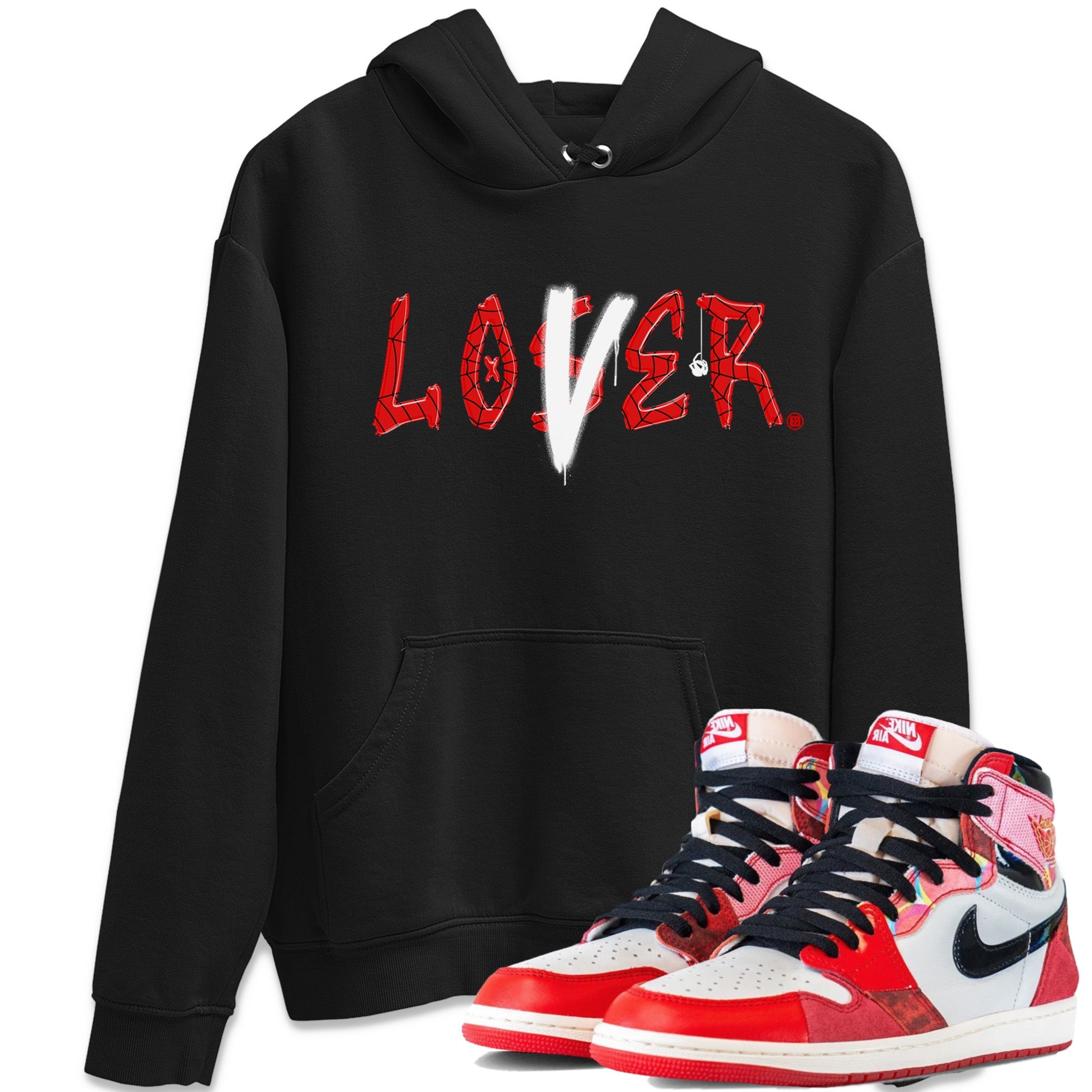 Air Jordan 1 Spider Man Sneaker Match Tees Loser Lover Sneaker Release Tees Spider-Man: Across the Spider-Verse x Air Jordan 1 Sneaker Release Tees Unisex Shirts Black 1