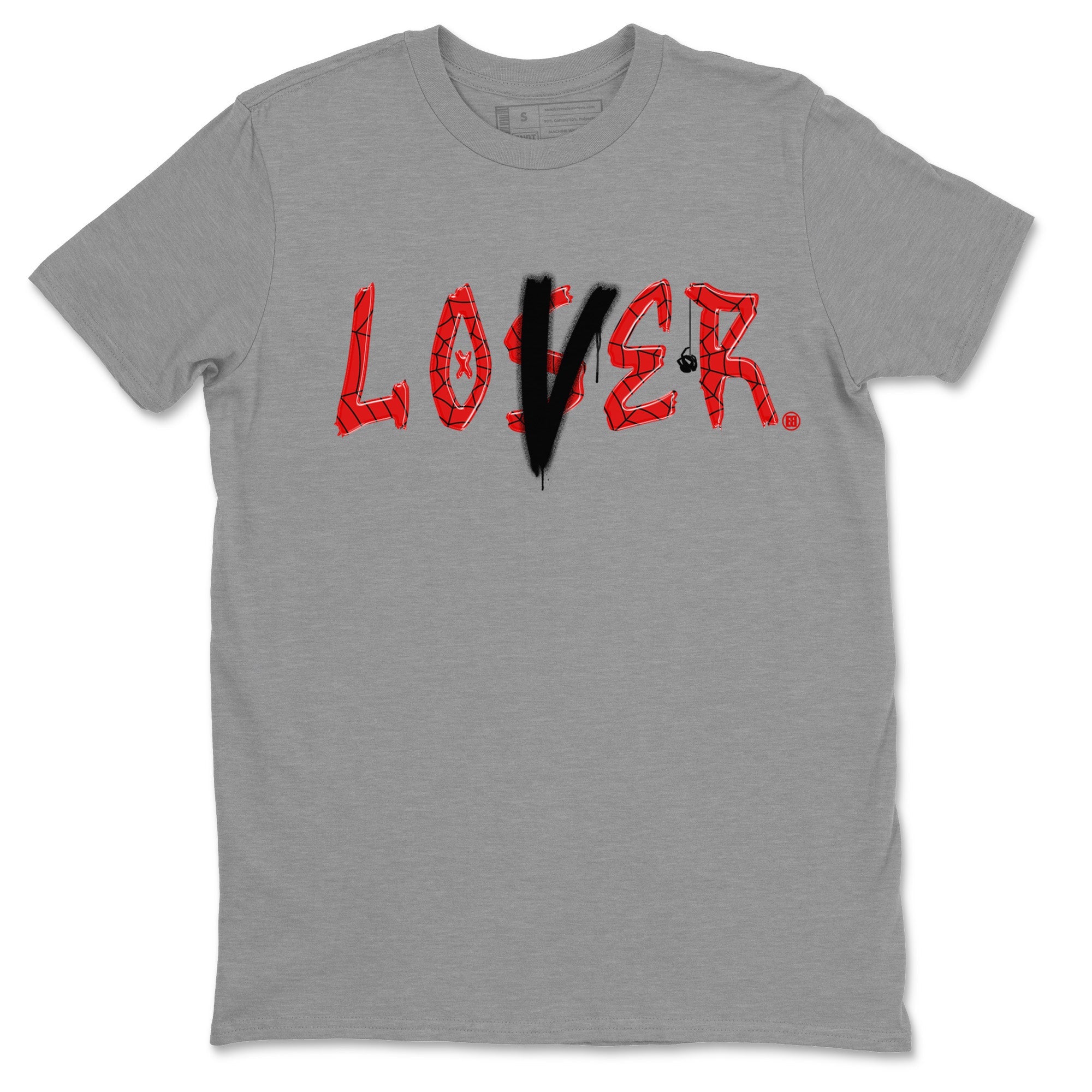 Air Jordan 1 Spider Man Sneaker Match Tees Loser Lover Sneaker Release Tees Spider-Man: Across the Spider-Verse x Air Jordan 1 Sneaker Release Tees Unisex Shirts Heather Grey 2