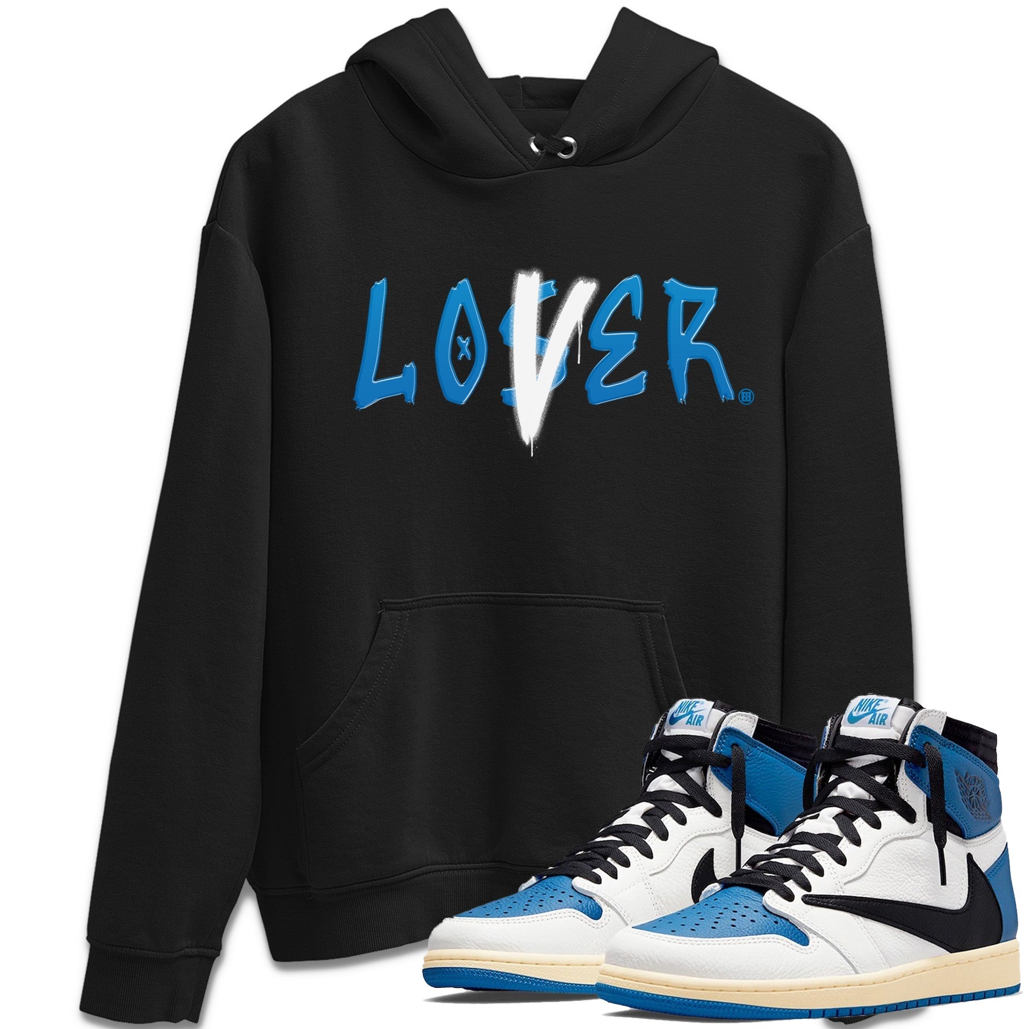 Air Jordan 1 Travis Scott Fragment Sneaker Match Tees Loser Lover Streetwear Sneaker Shirt Air Jordan 1 High x Travis Scott x Fragment Sneaker Release Tees Unisex Shirts Black 1