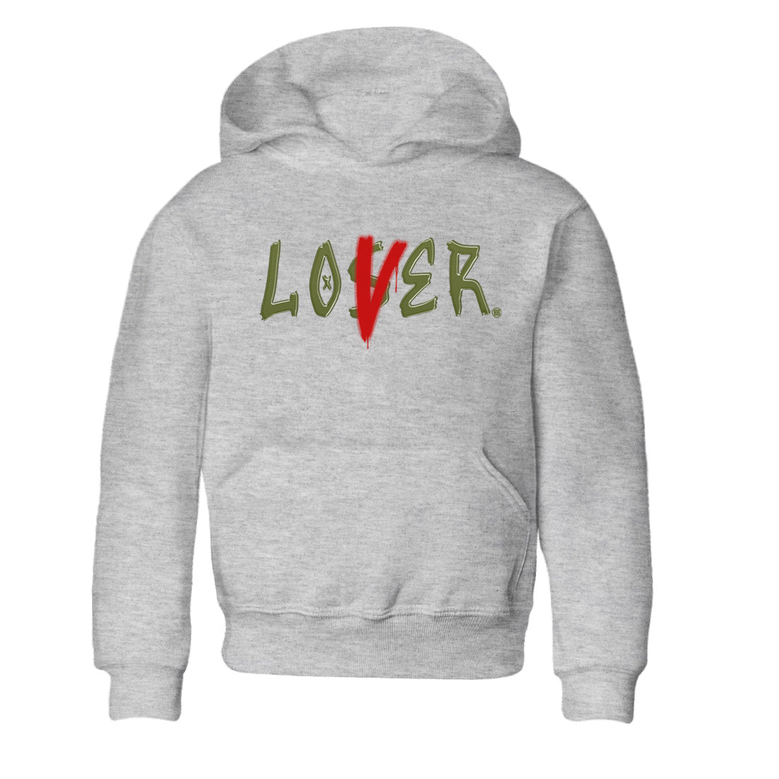 Air Jordan 1 Travis Scott Olive Sneaker Match Tees Loser Lover Streetwear Sneaker Shirt Air Jordan 1 Low x Travis Scott x Olive Sneaker Release Tees Kids Shirts Heather Grey 2