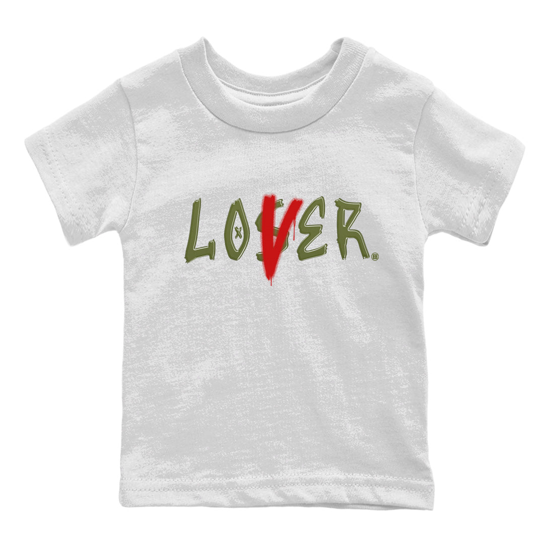 Air Jordan 1 Travis Scott Olive Sneaker Match Tees Loser Lover Streetwear Sneaker Shirt Air Jordan 1 Low x Travis Scott x Olive Sneaker Release Tees Kids Shirts White 2