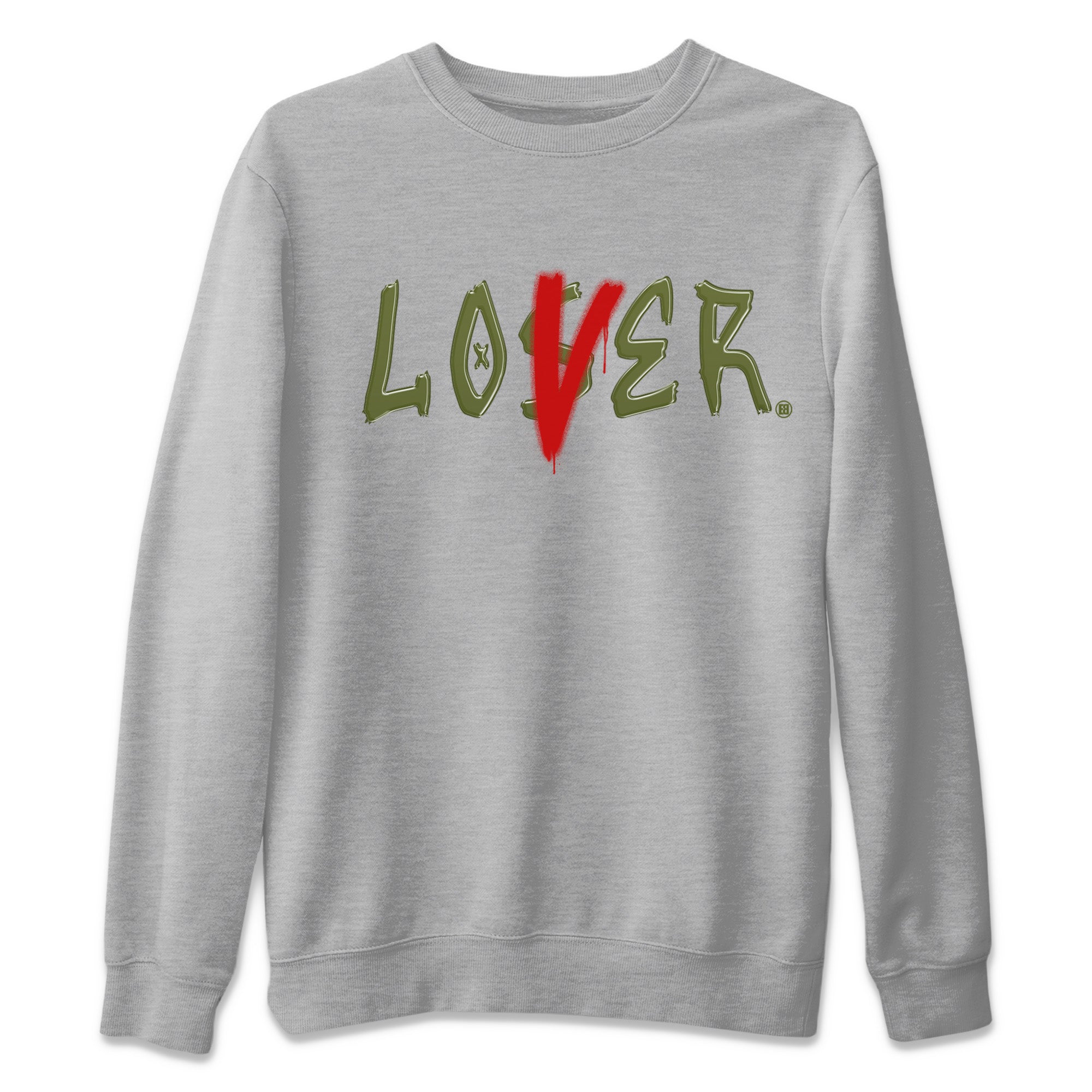 Air Jordan 1 Travis Scott Olive Sneaker Match Tees Loser Lover Streetwear Sneaker Shirt Air Jordan 1 Low x Travis Scott x Olive Sneaker Release Tees Unisex Shirts Heather Grey 2