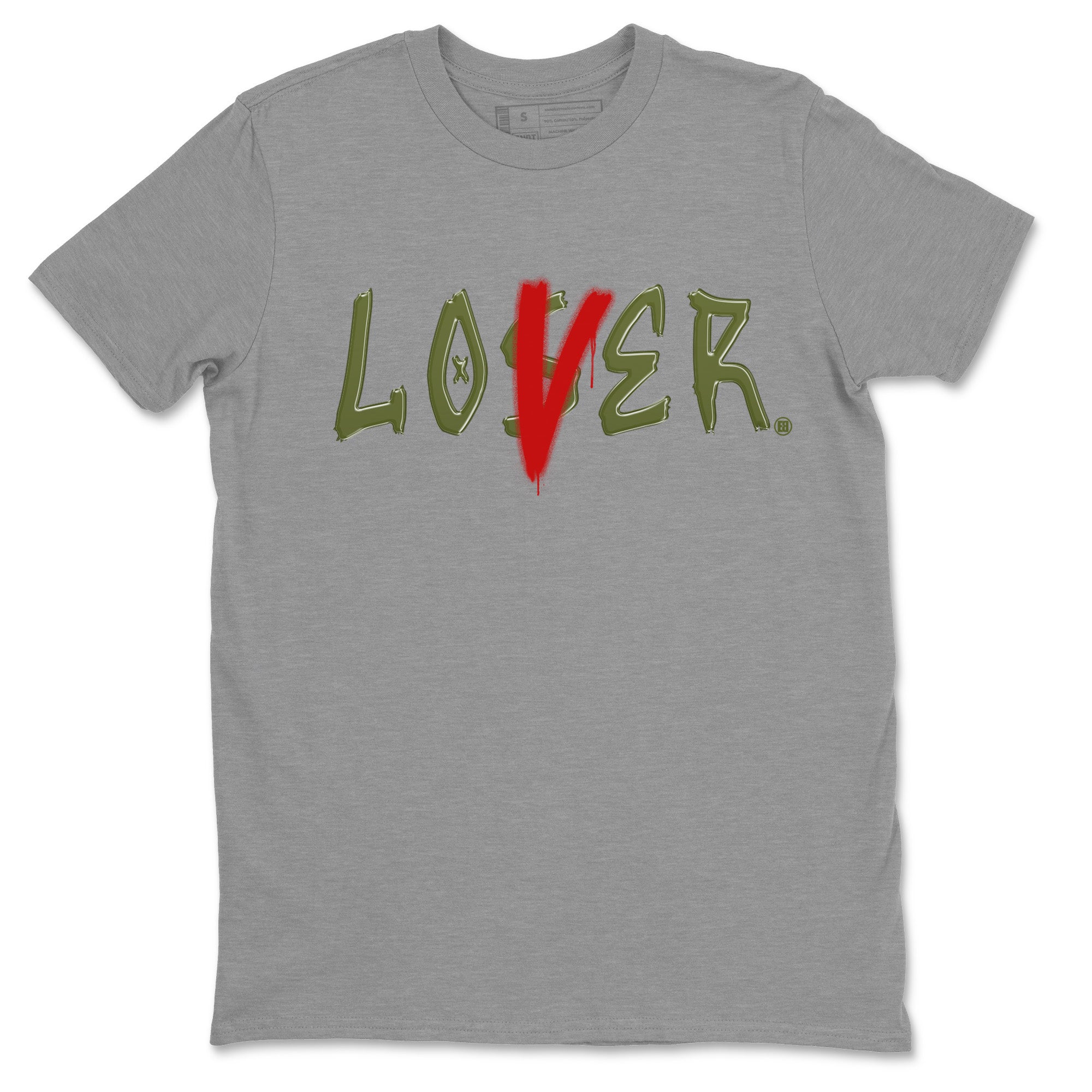 Air Jordan 1 Travis Scott Olive Sneaker Match Tees Loser Lover Streetwear Sneaker Shirt Air Jordan 1 Low x Travis Scott x Olive Sneaker Release Tees Unisex Shirts Heather Grey 2