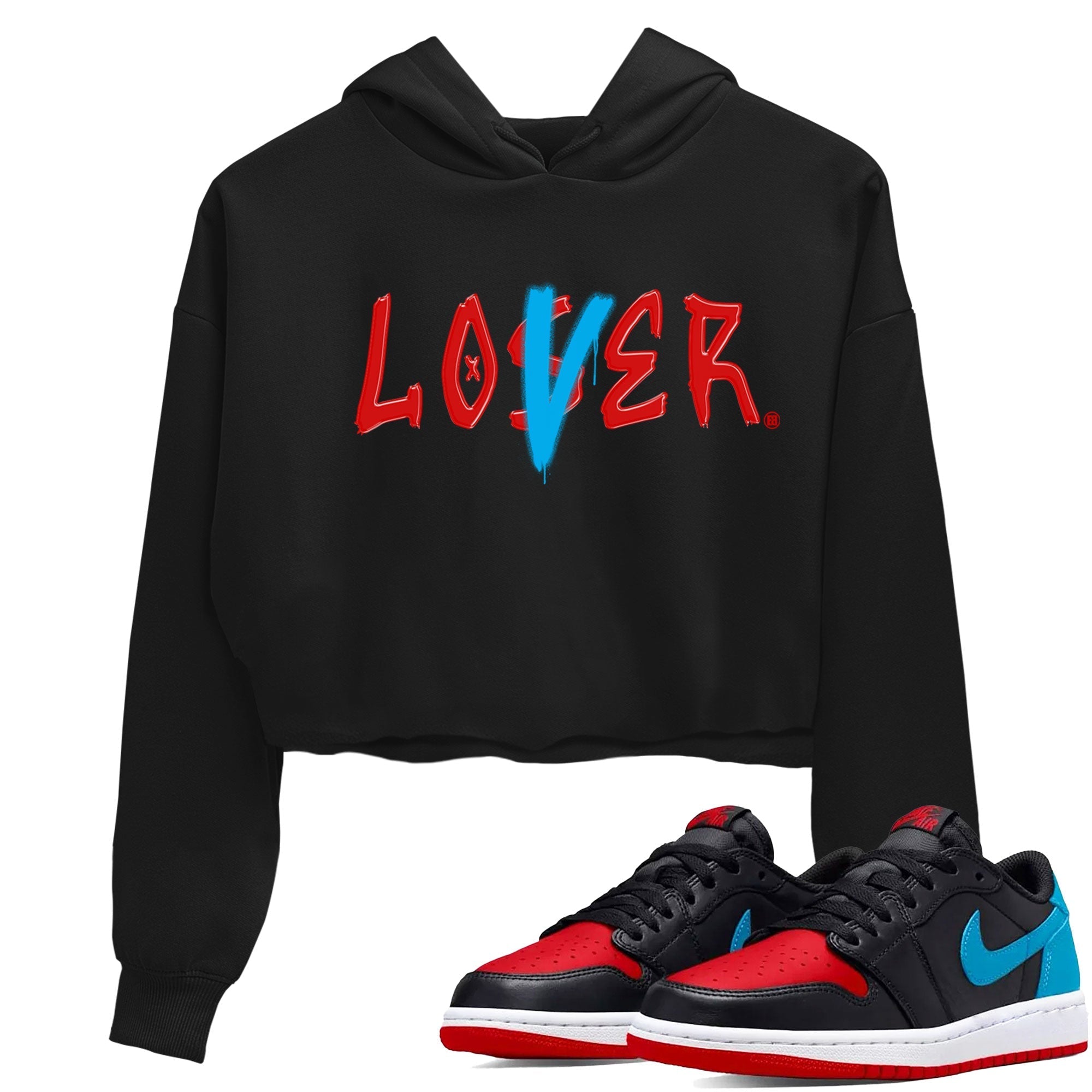 Air Jordan 1 UNC to Chicago Sneaker Match Tees Loser Lover Streetwear Sneaker Shirt Jordan 1 Low OG WMNS UNC to Chicago Drip Gear Zone Sneaker Matching Clothing Women's Shirts Black 1