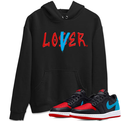 Air Jordan 1 UNC to Chicago Sneaker Match Tees Loser Lover Streetwear Sneaker Shirt Jordan 1 Low OG WMNS UNC to Chicago Drip Gear Zone Sneaker Matching Clothing Unisex Shirts Black 1