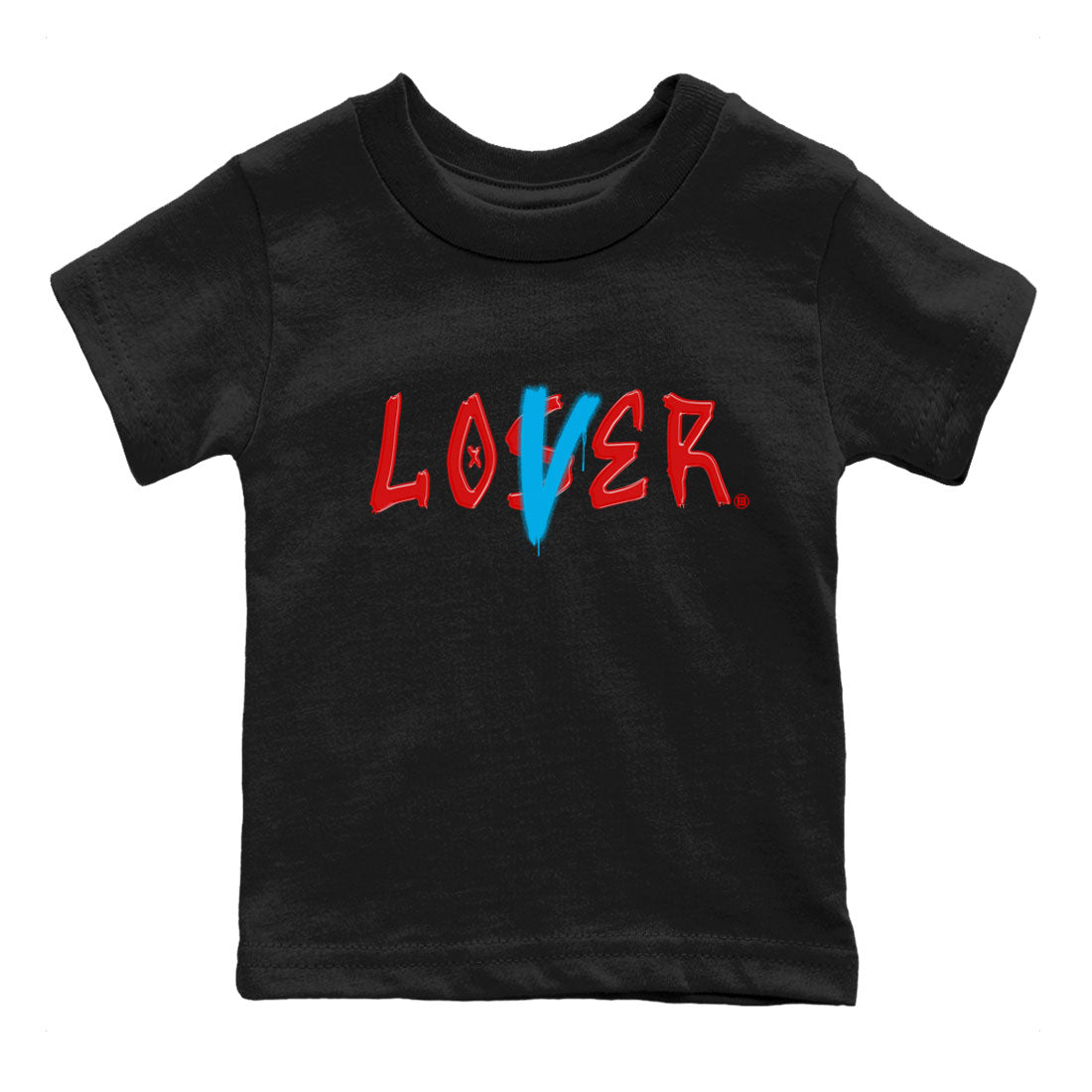 Air Jordan 1 UNC to Chicago Sneaker Match Tees Loser Lover Streetwear Sneaker Shirt Jordan 1 Low OG WMNS UNC to Chicago Drip Gear Zone Sneaker Matching Clothing Kids and Baby Youth Shirts Black 2
