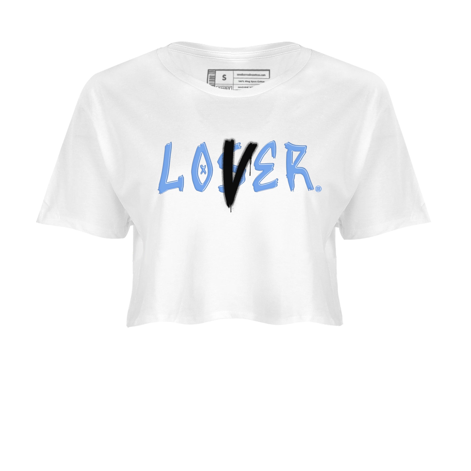 Air Jordan 1 UNC Toe shirt to match jordans Loser Lover Streetwear Sneaker Shirt Air Jordan 1 Retro High OG UNC Toe Drip Gear Zone Sneaker Matching Clothing White 2 Crop T-Shirt