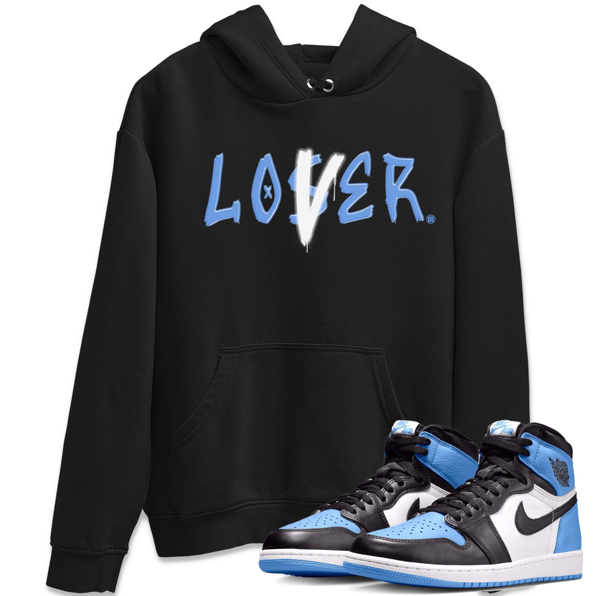 Air Jordan 1 UNC Toe shirt to match jordans Loser Lover Streetwear Sneaker Shirt Air Jordan 1 Retro High OG UNC Toe Drip Gear Zone Sneaker Matching Clothing Unisex Black 1 T-Shirt