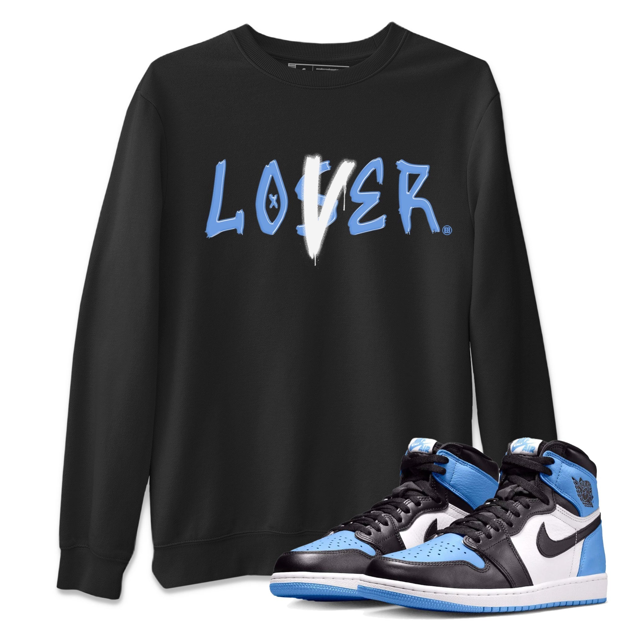 Air Jordan 1 UNC Toe shirt to match jordans Loser Lover Streetwear Sneaker Shirt Air Jordan 1 Retro High OG UNC Toe Drip Gear Zone Sneaker Matching Clothing Unisex Black 1 T-Shirt