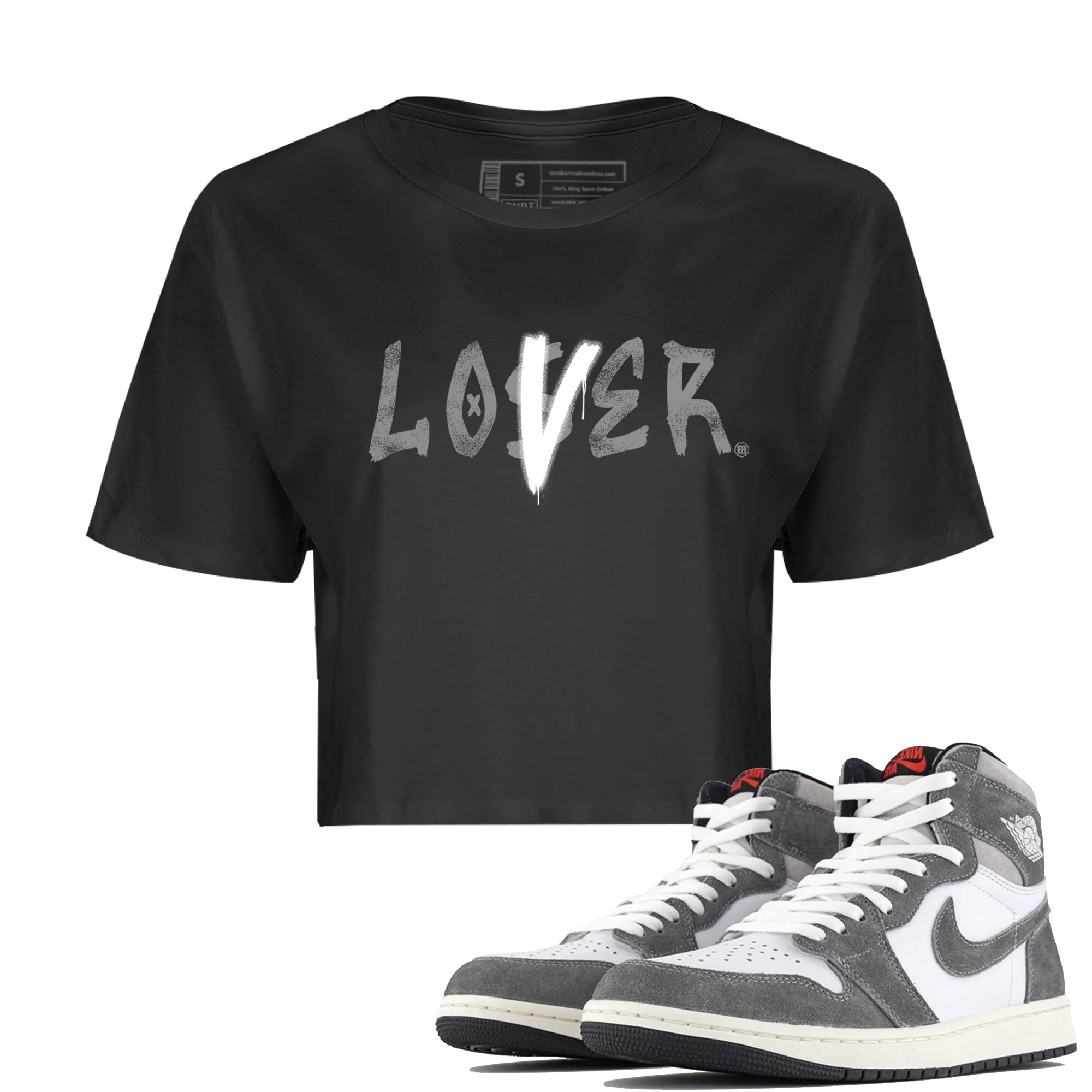 Air Jordan 1 Washed Heritage Sneaker Match Tees Loser Lover Streetwear Sneaker Shirt Air Jordan 1 Washed Heritage Shirts Women's Shirts Black 1