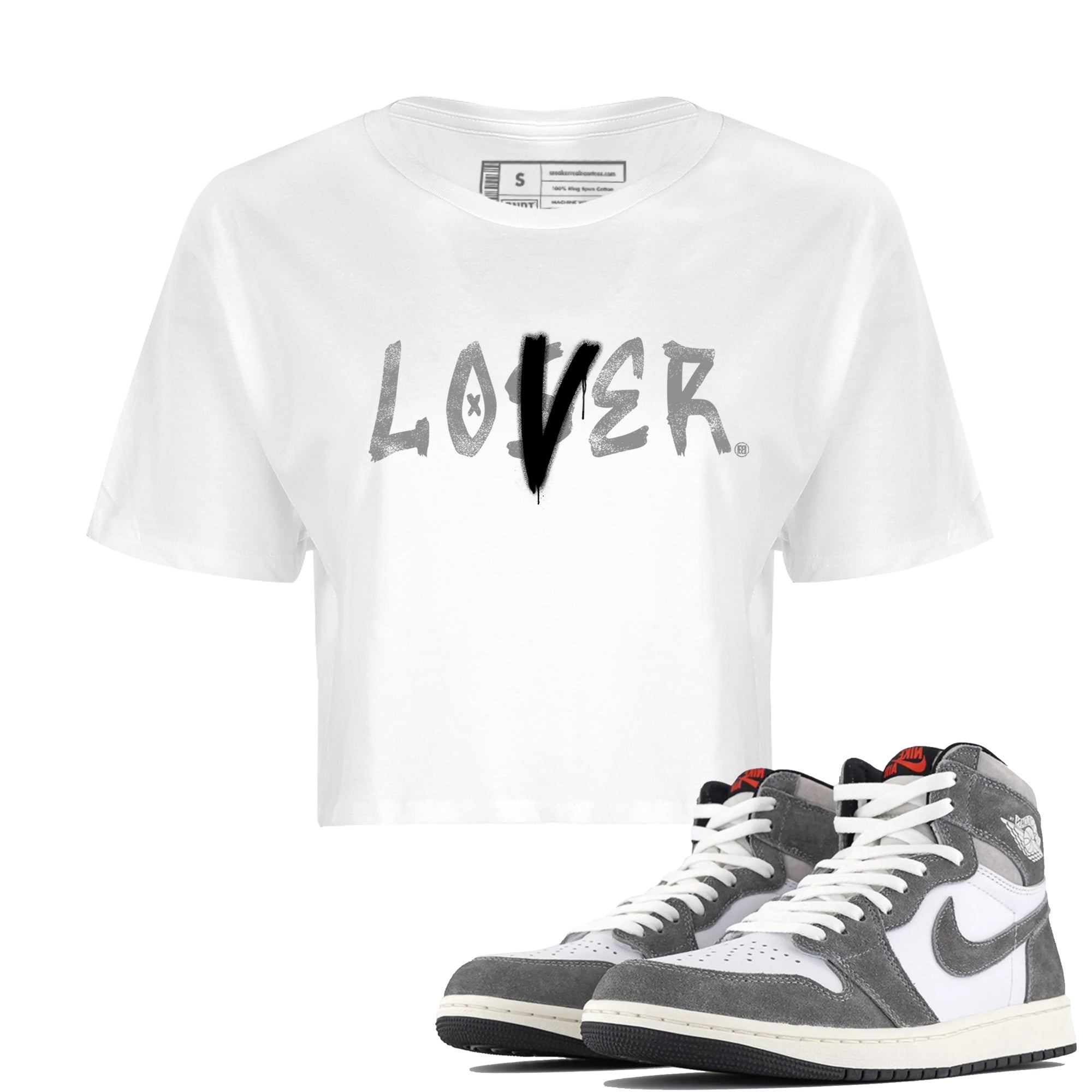 Air Jordan 1 Washed Heritage Sneaker Match Tees Loser Lover Streetwear Sneaker Shirt Air Jordan 1 Washed Heritage Shirts Women's Shirts White 1